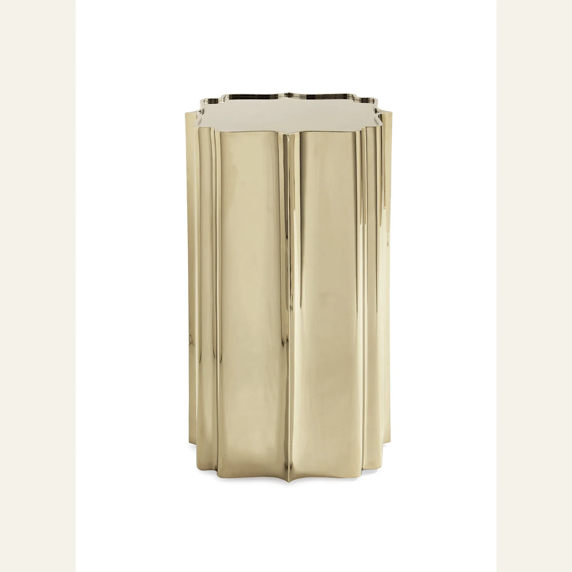 Good As Gold Scalloped Gilded Metal Side Table