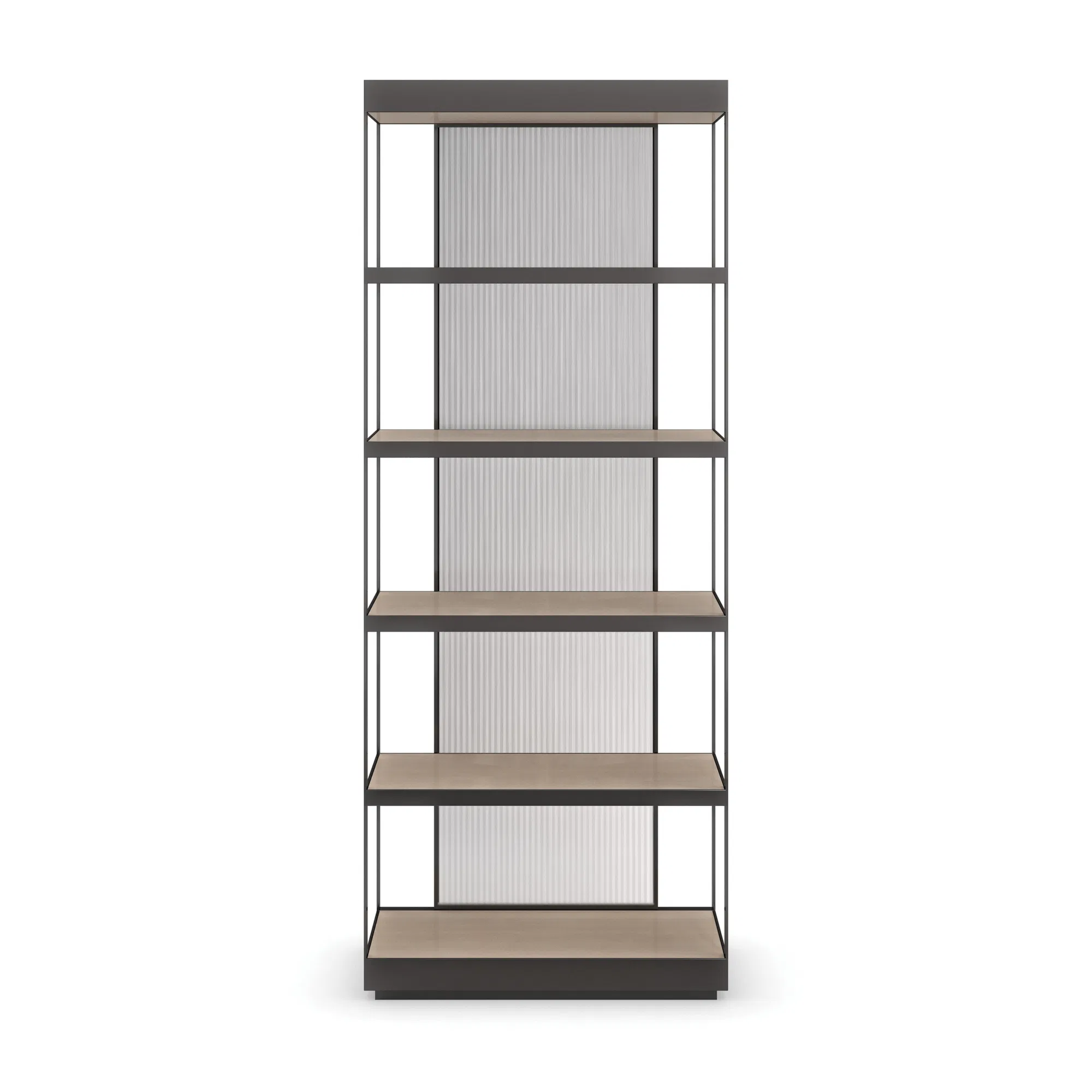 Shelf Life Reeded Glass Etagere Deep Bronze