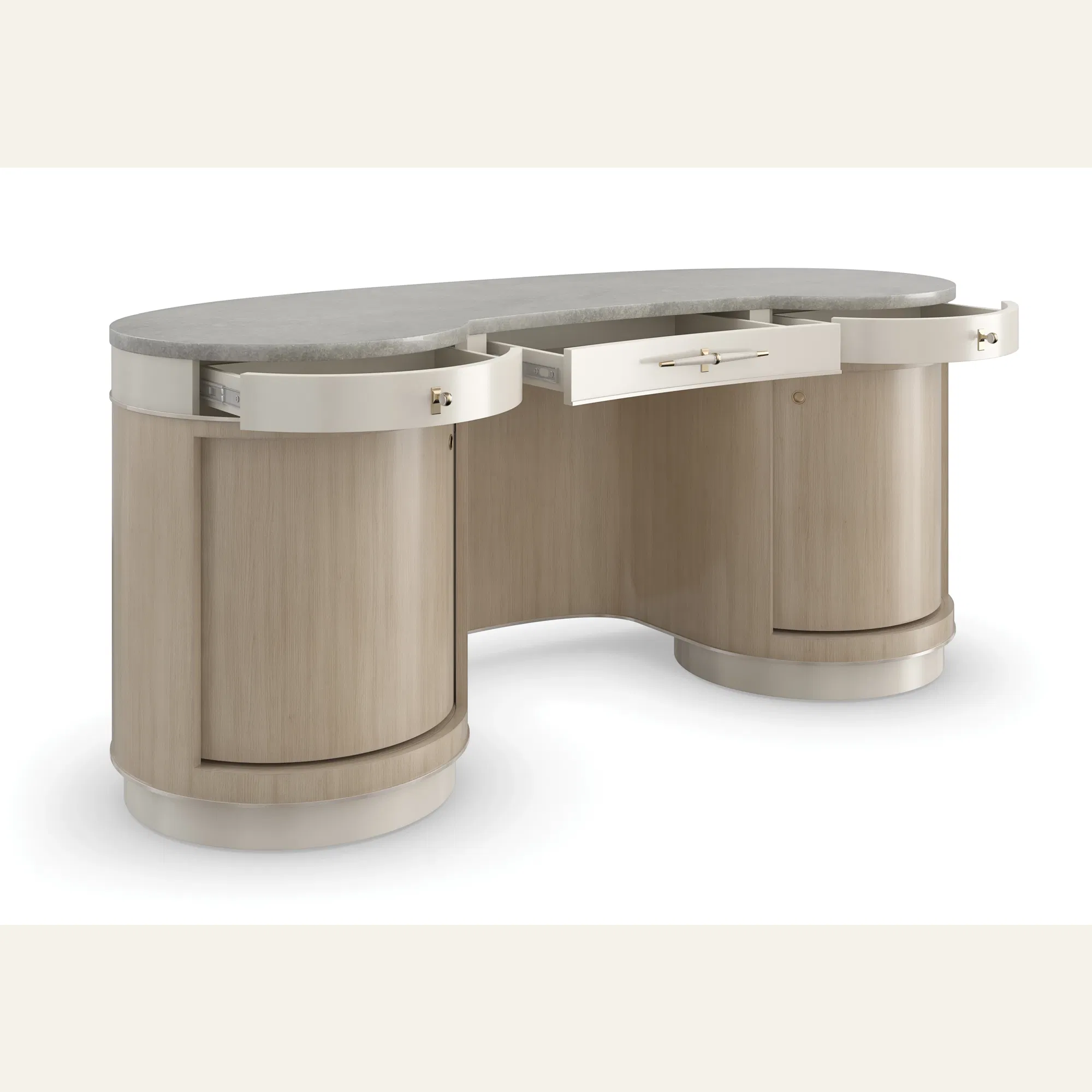 Vanity Fair Gray Armani Marble Kidney Vanity