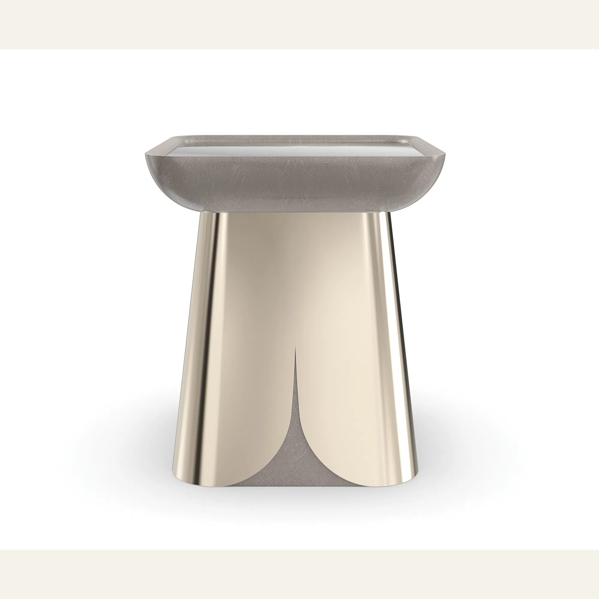 Zenith Polished Gold Mirrored End Table