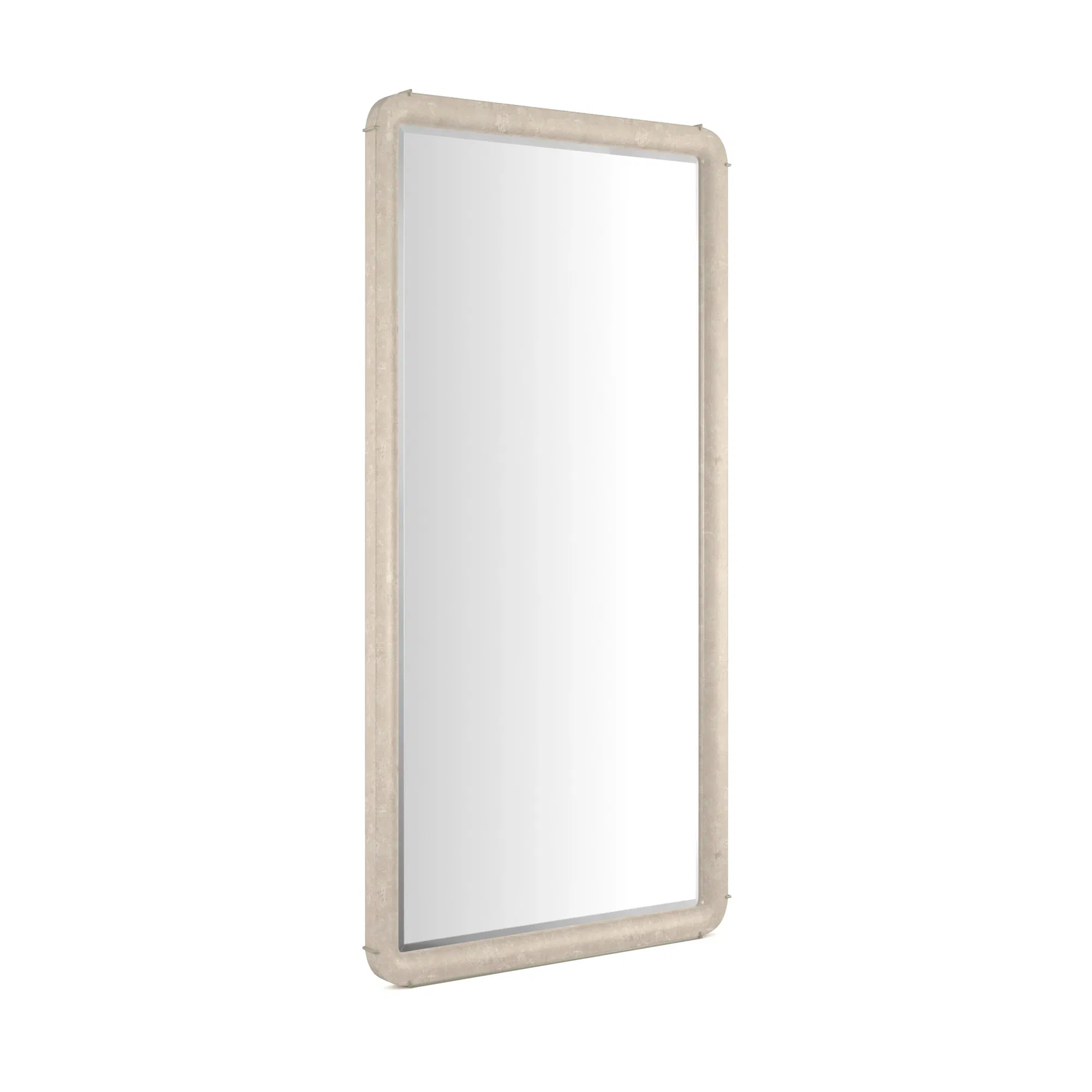 Salver Beveled Floor Mirror Oracle Silver Leaf
