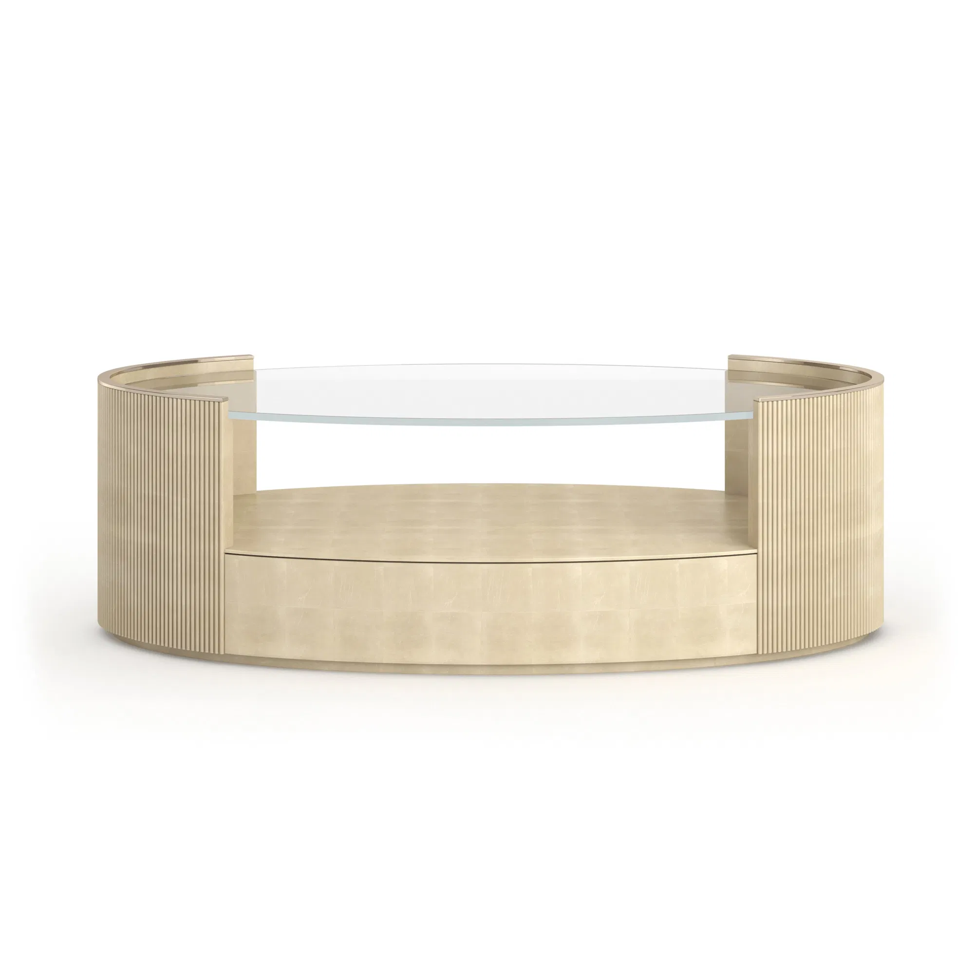 Love Oracle Oval Cocktail Table Hand-Applied Leaf