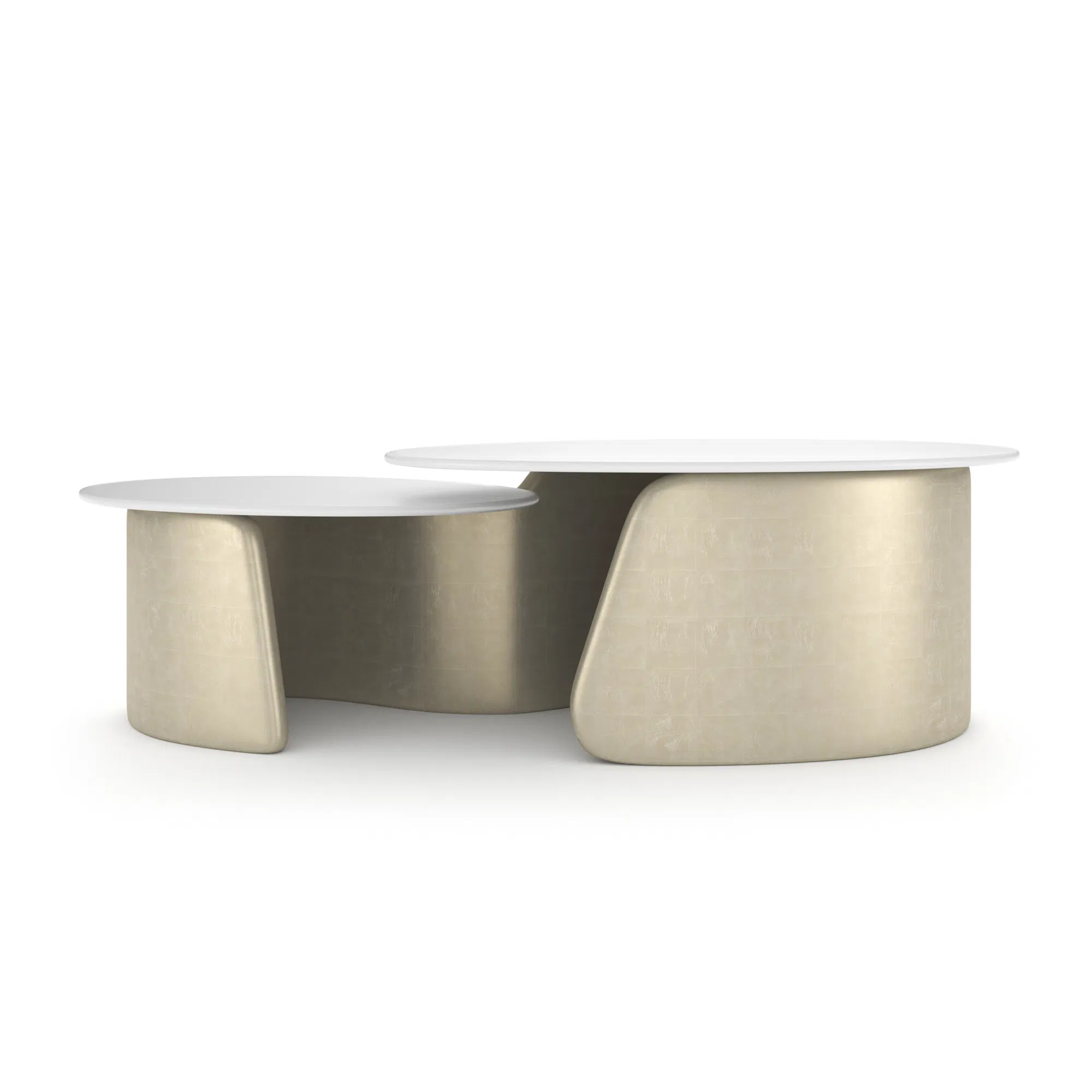 Bauble Serpentine Cocktail Table with Gilded Glass