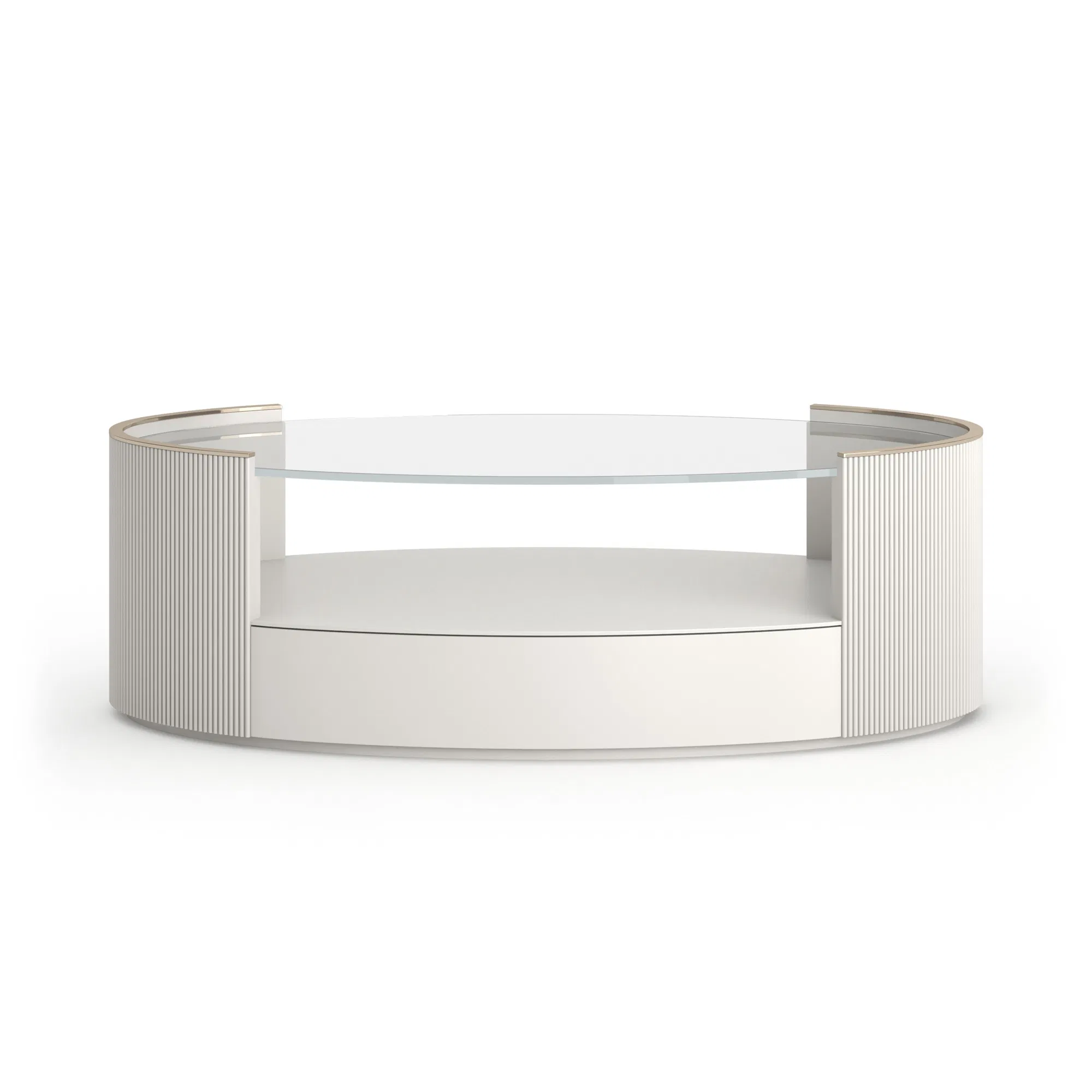 Love Oval Cocktail Table in Matte Pearl
