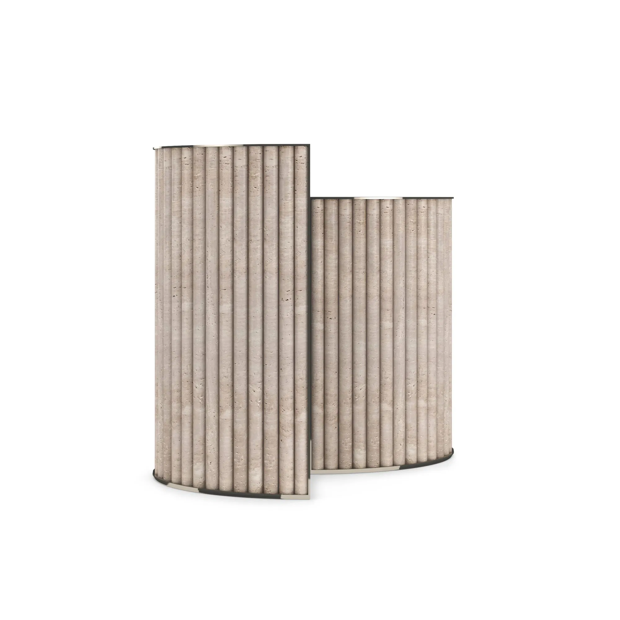 Hewn Hand-Chiseled Travertine Accent Table