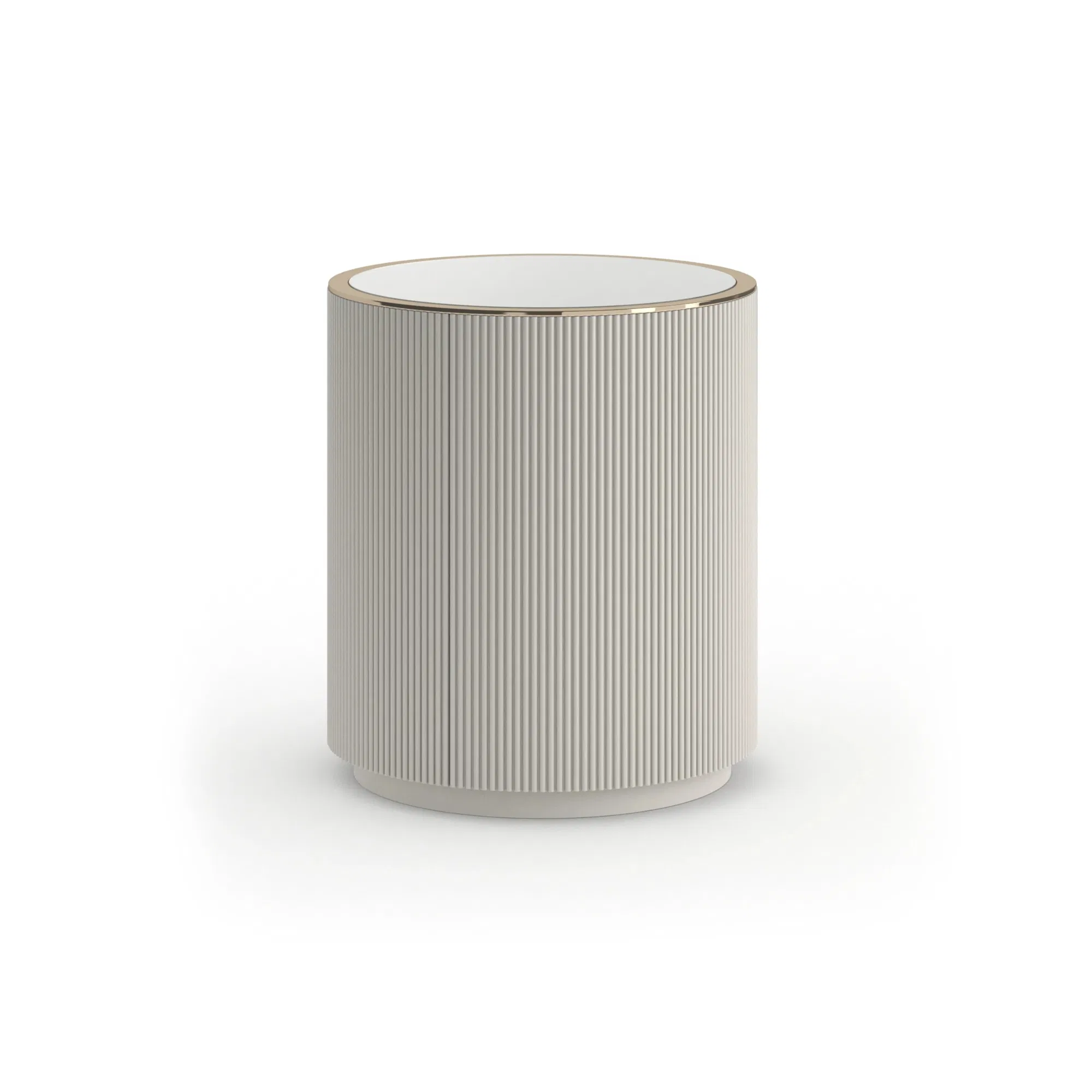 Love Barrel End Table Matte Pearl