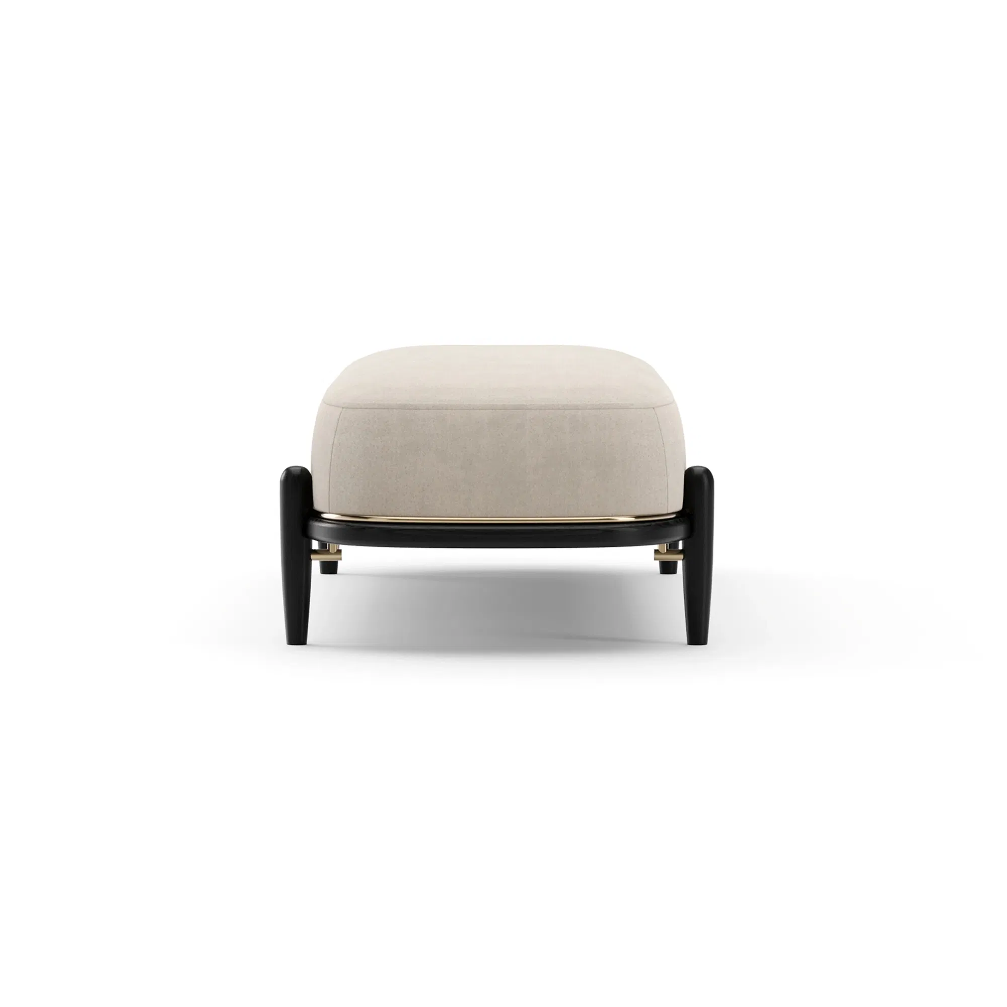 Madera Ecru Ultrasuede Bench with Brushed Gold