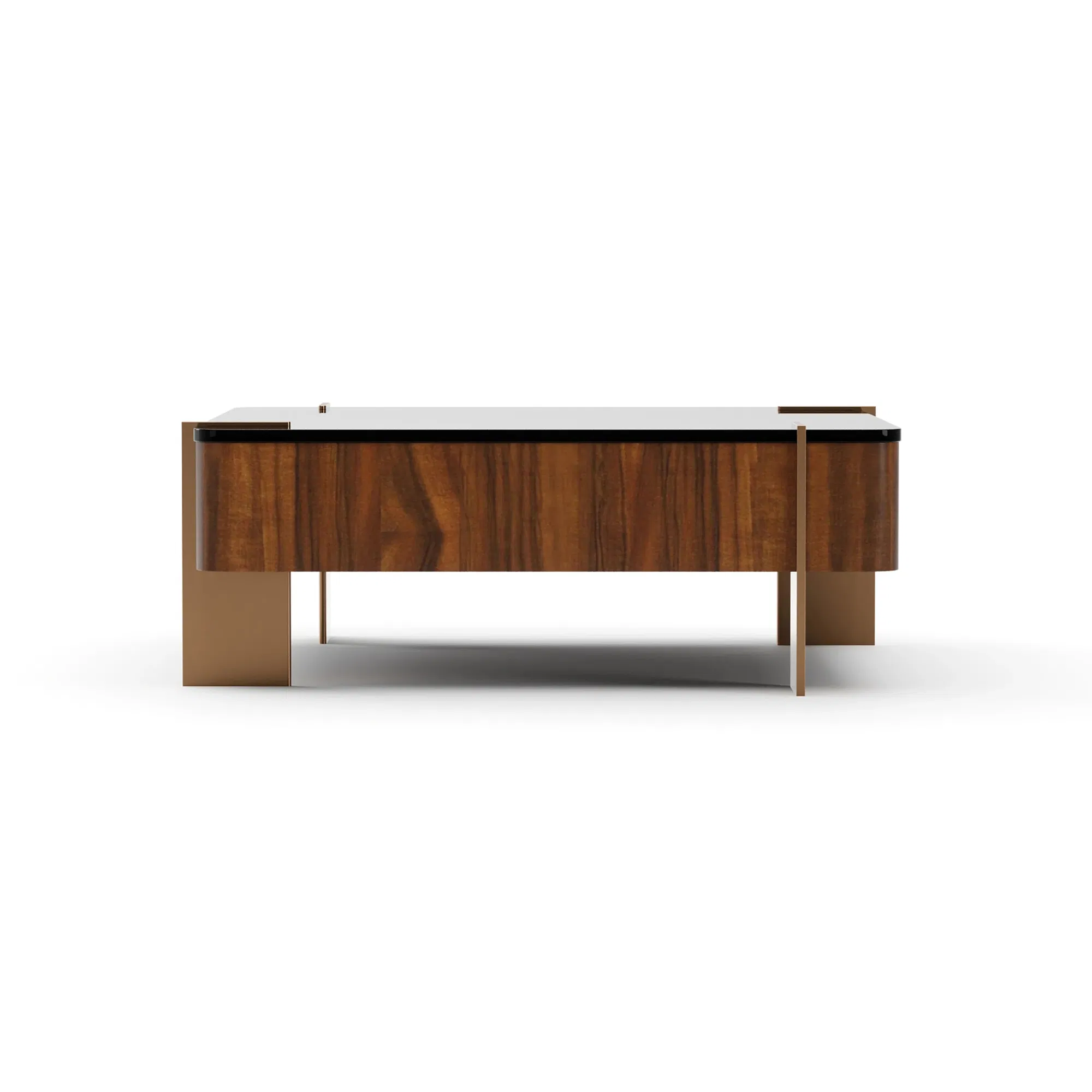 Altura Smoked Walnut Glass Top Cocktail Table