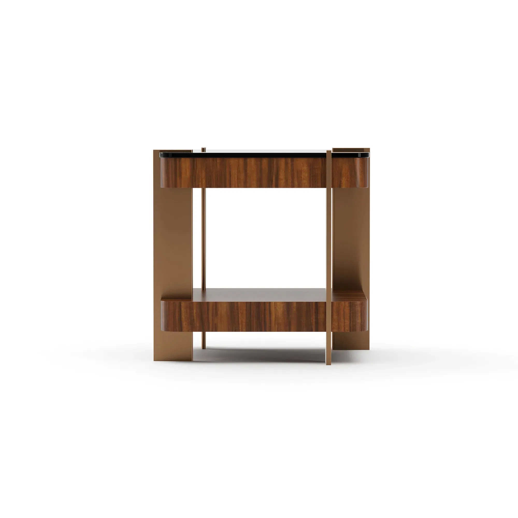 Altura Smoked Walnut Glass Top Side Table