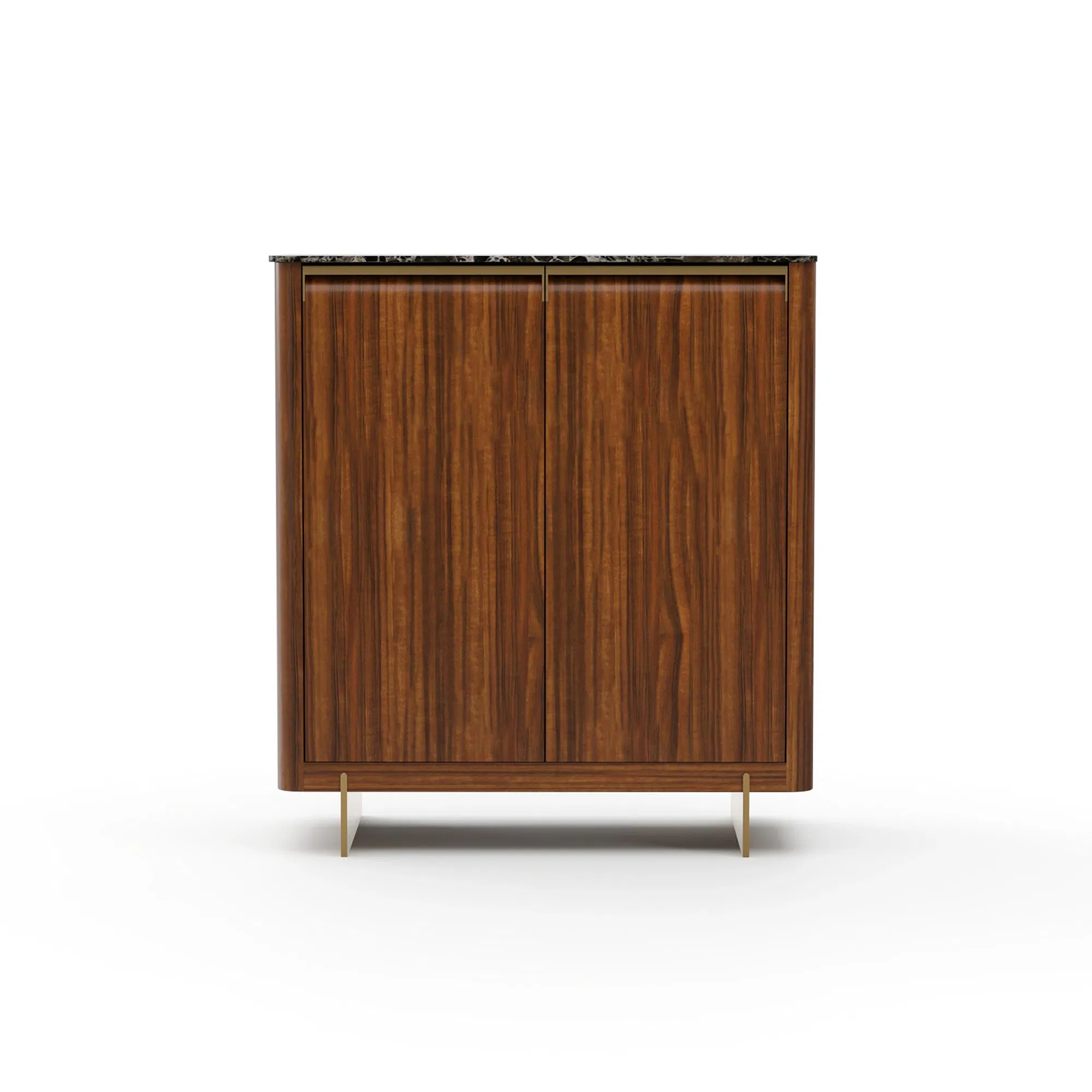 Altura Smoked Walnut Hall Chest with Dark Emperador Stone
