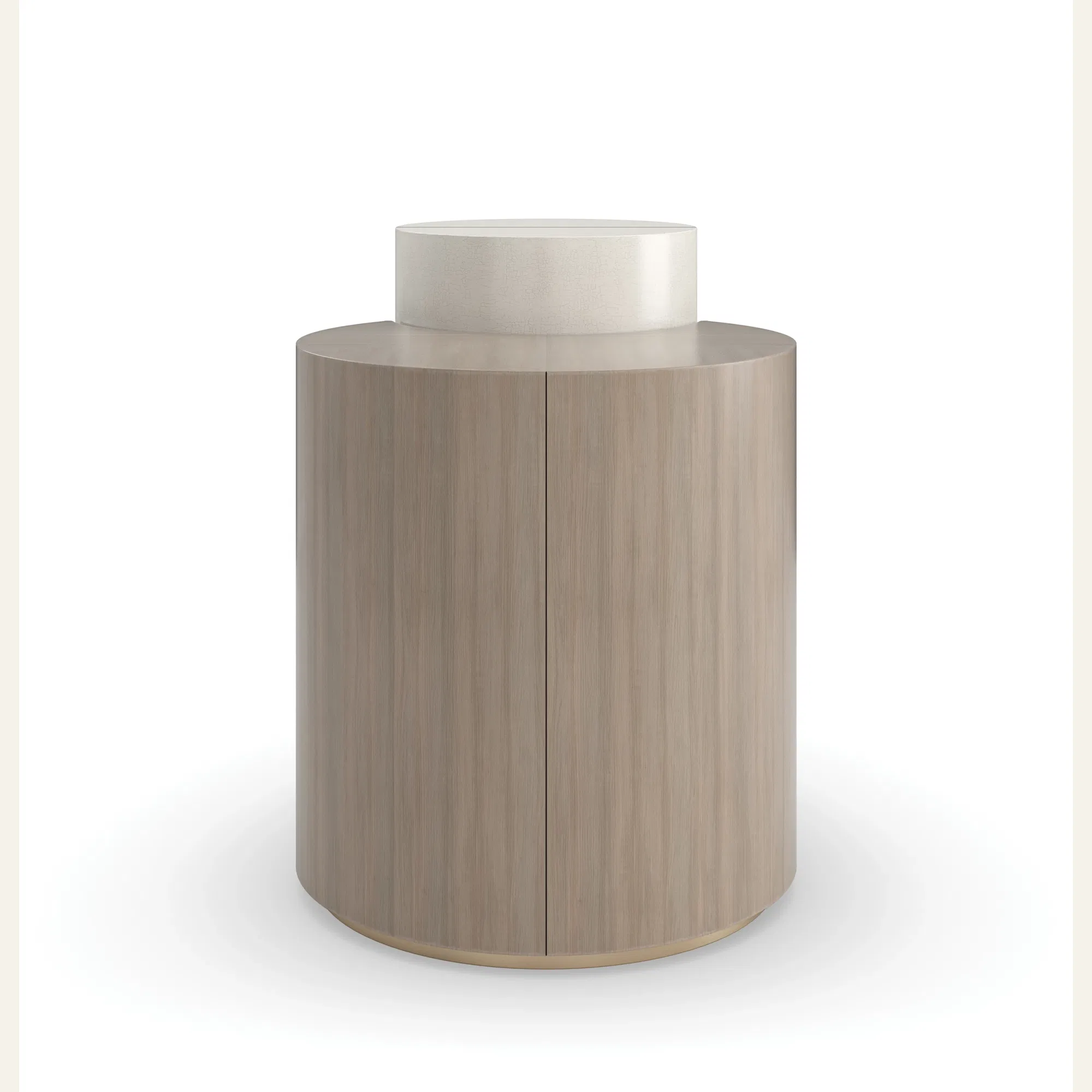 Duality Ivory Craze Brushed Gold End Table