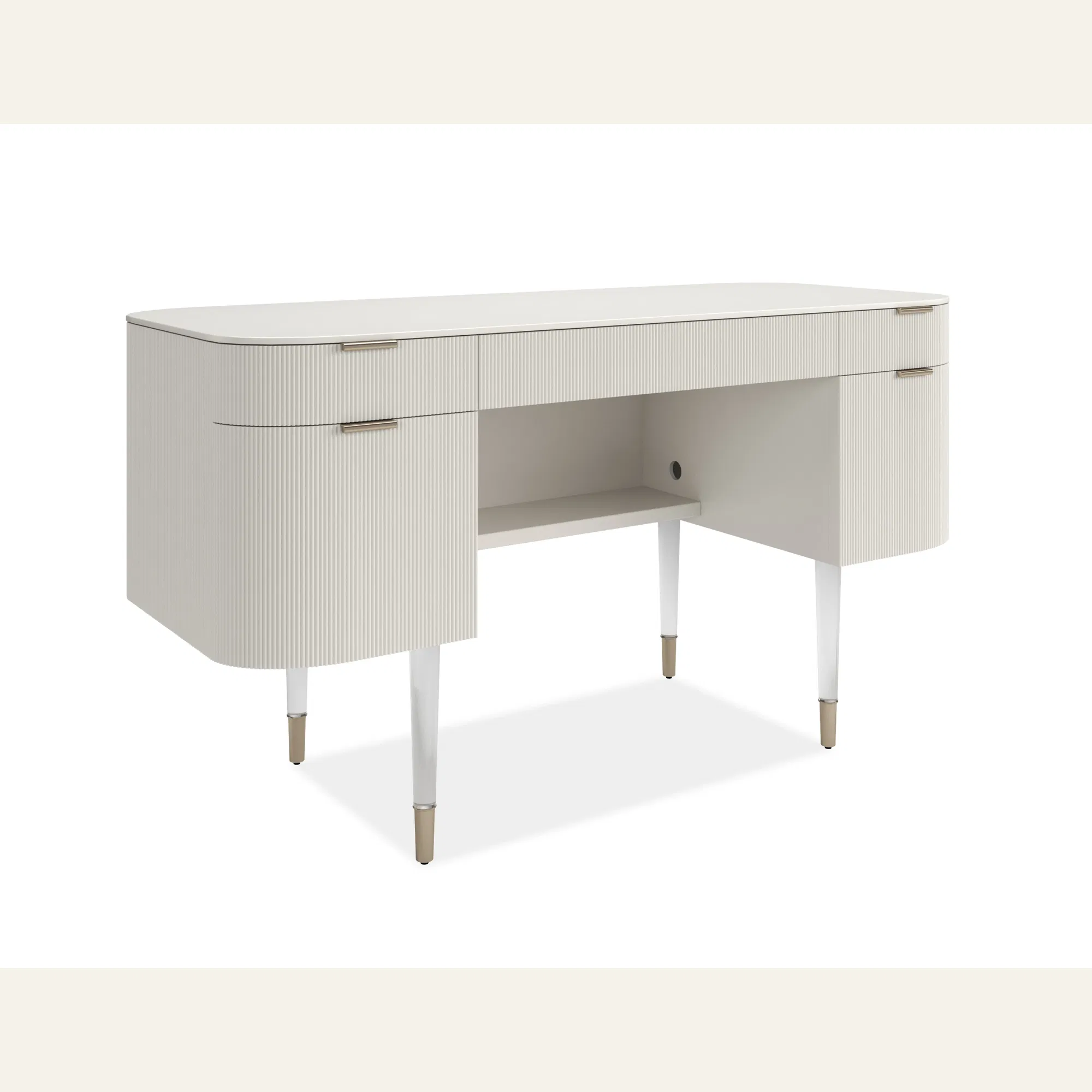 Lady Love Acrylic Desk with Gilded Ferrules