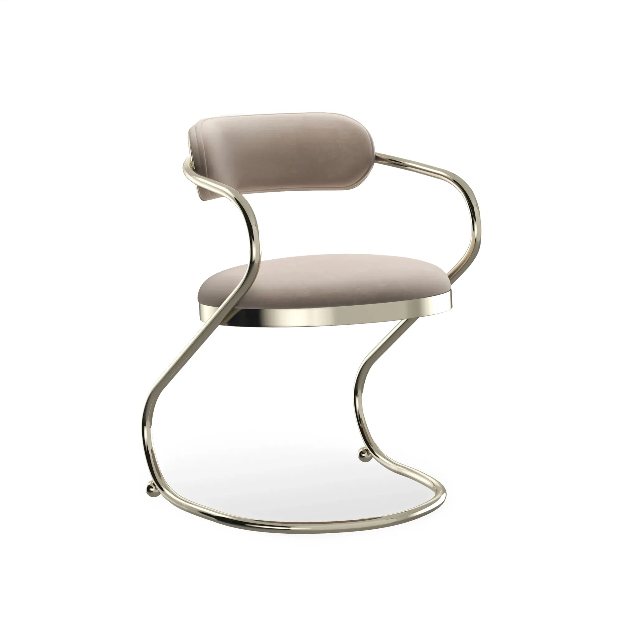 Retrospect Cantilevered Whisper of Gold Dining Chair