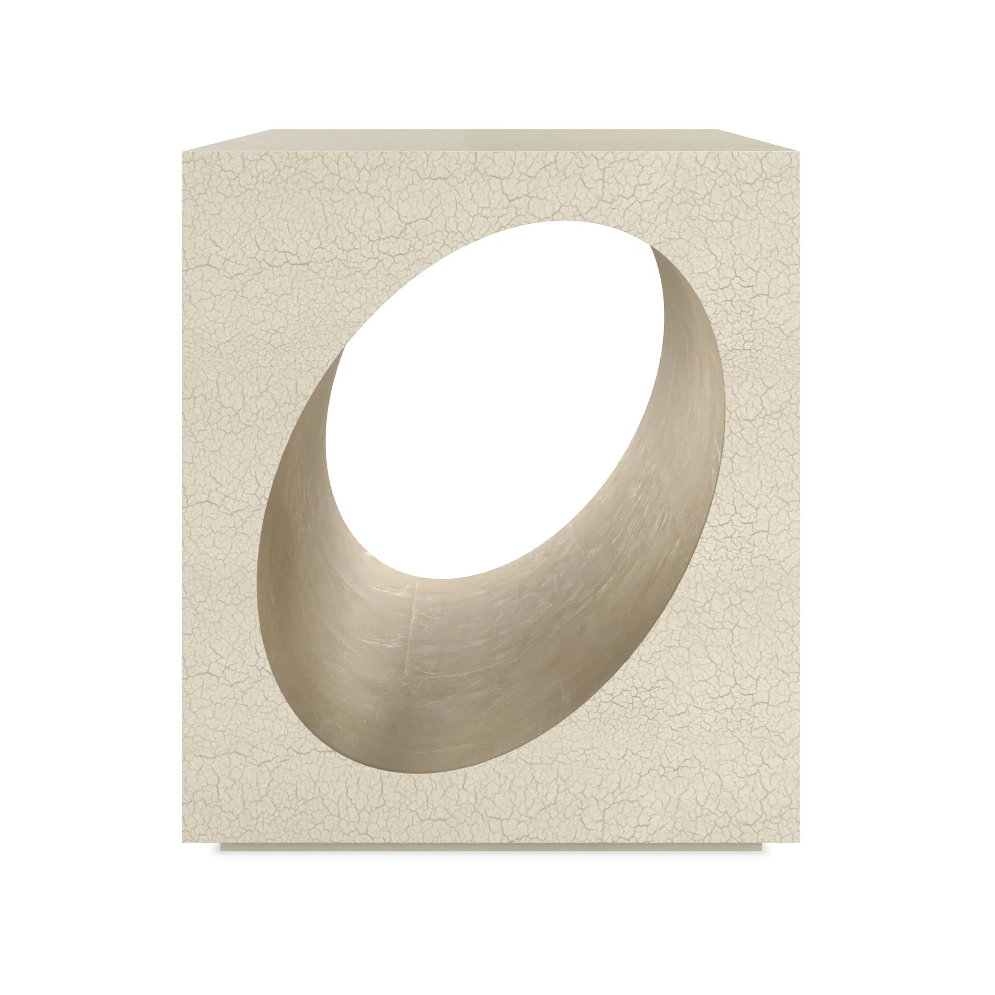 Chasm Ivory Crackle Square End Table