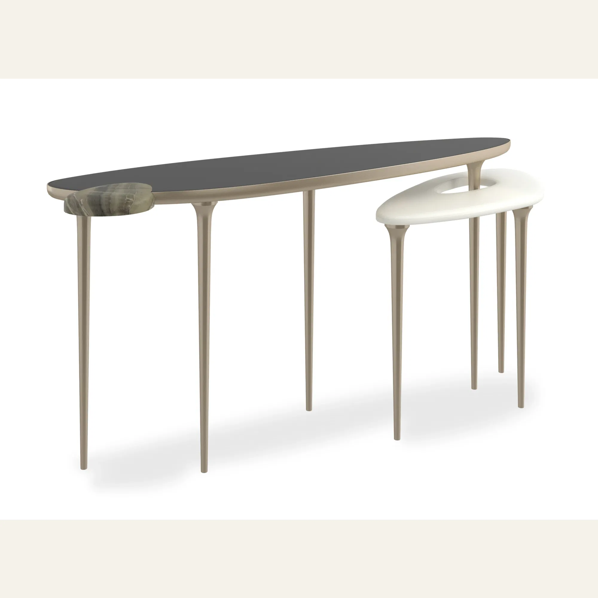 Echo Smoked Bronze Mirrored Glass Console