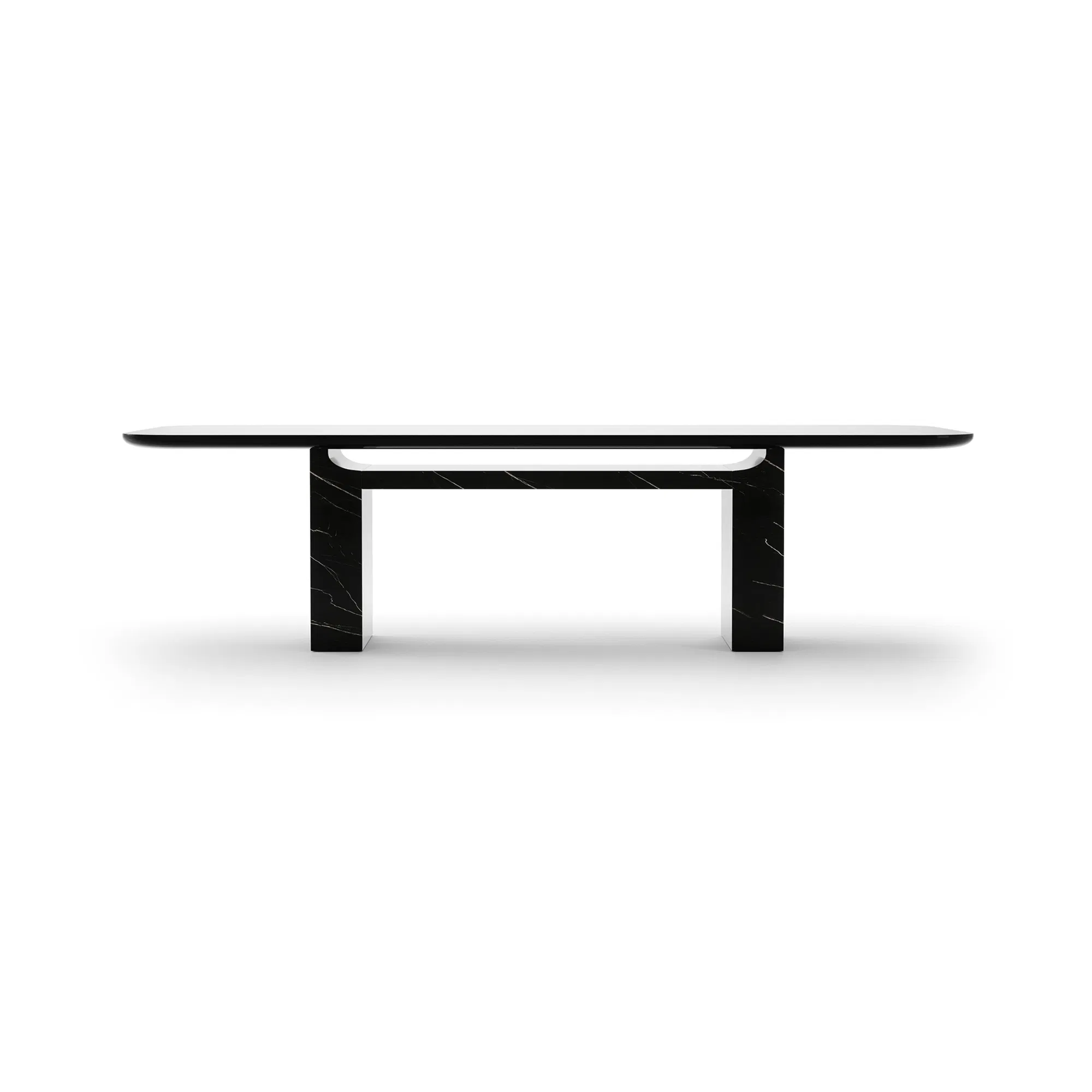 Overlap Piano Black Marble Dining Table