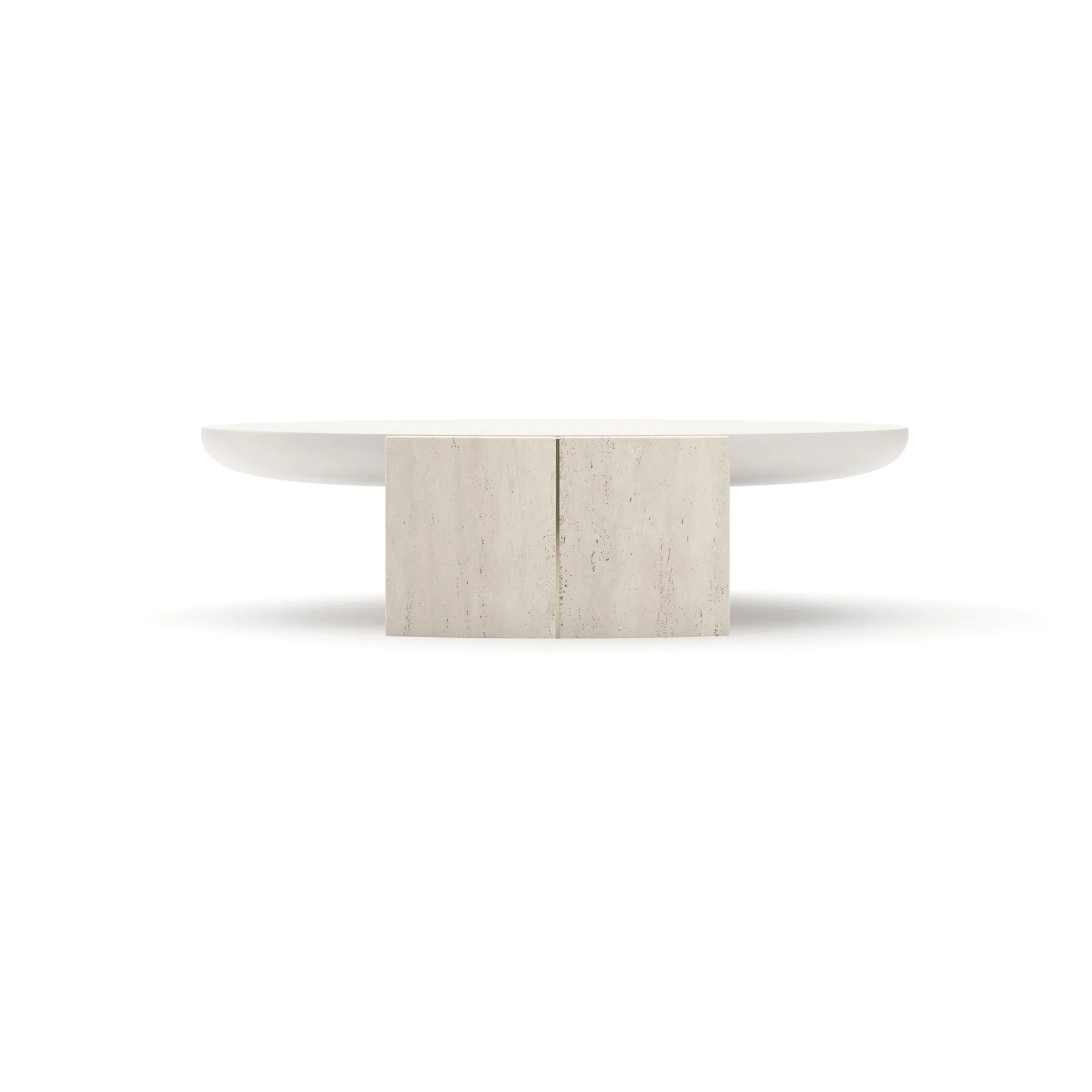 Overlap Round Cocktail Table Light Latte Gloss