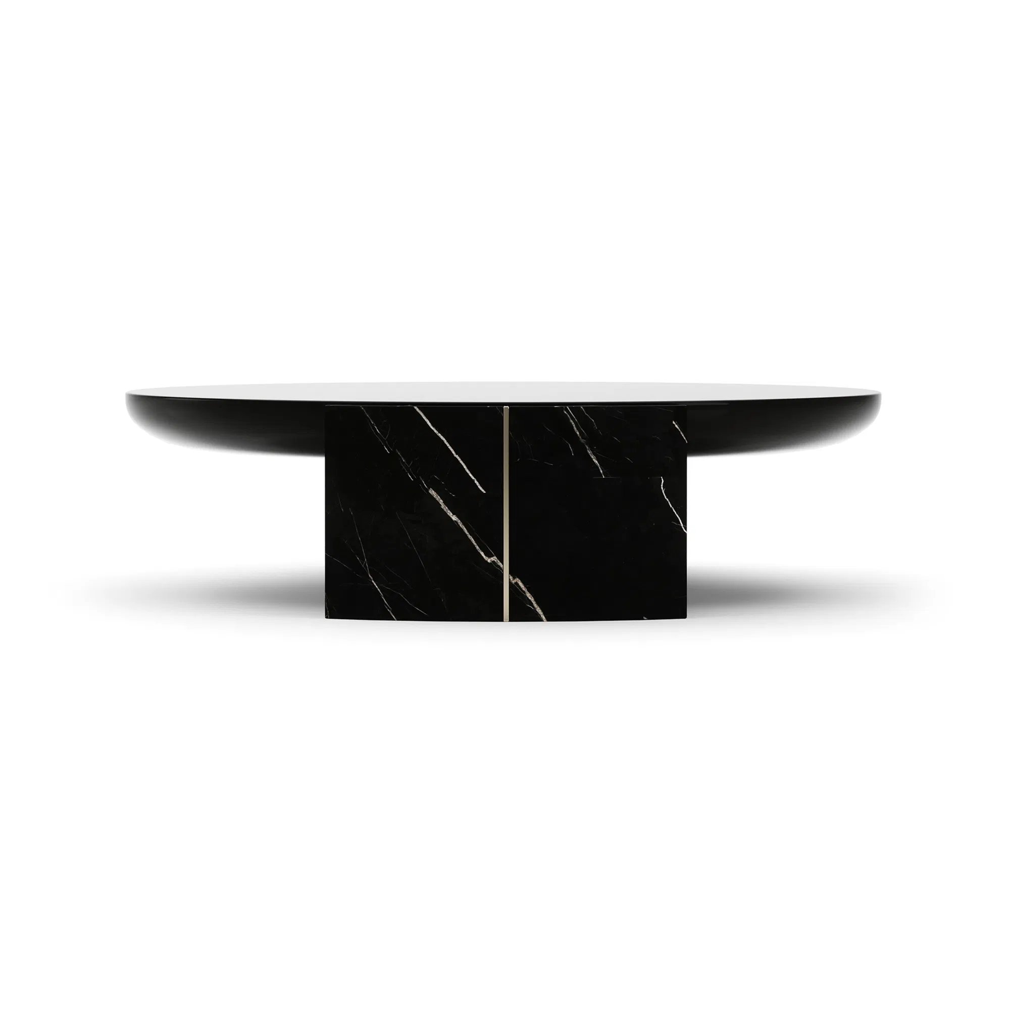Overlap Round Cocktail Table Nero Marquina Black