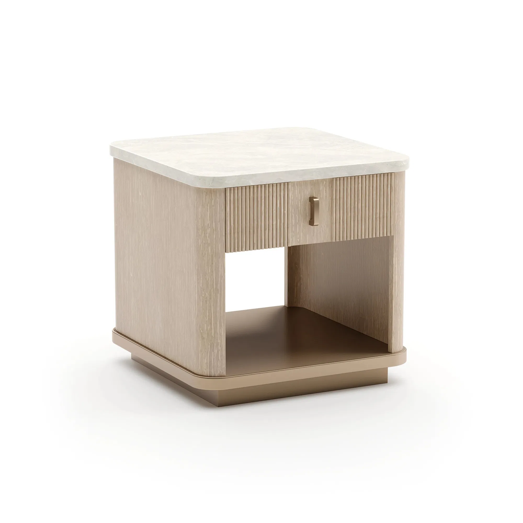 Rhythm Travertine and Sun Drenched Oak End Table