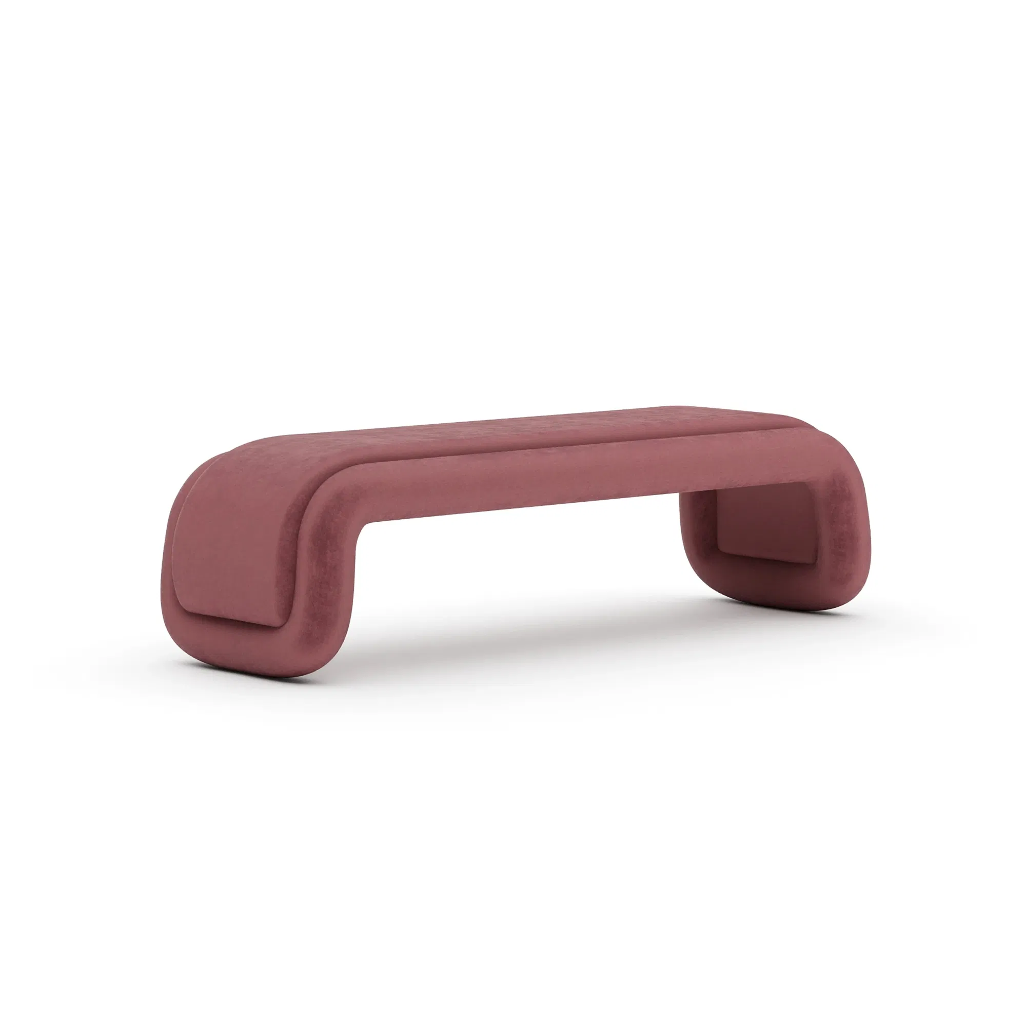 Bold Dusty Rose Luxe Velvet Bench
