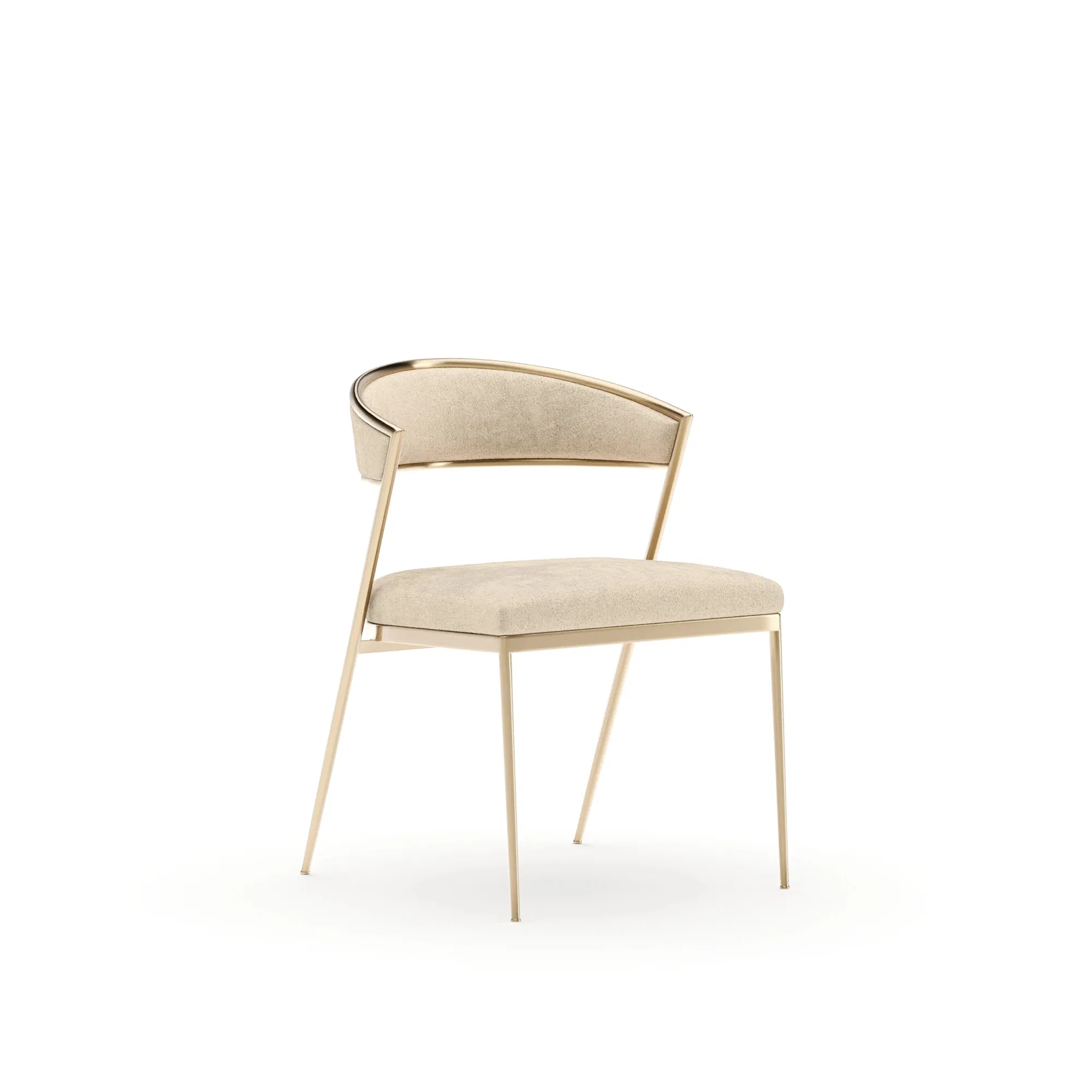 Dario Ivory Vintage Velvet Side Chair with Whisper Of Gold