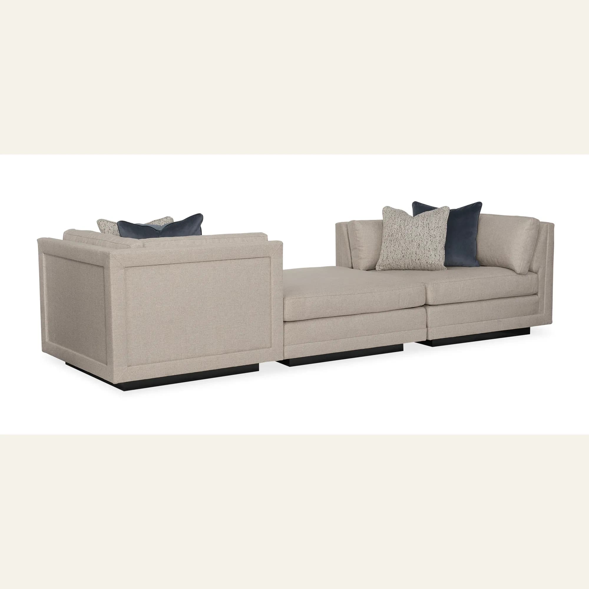 Fusion Sculptural Sectional in Textured Tweed