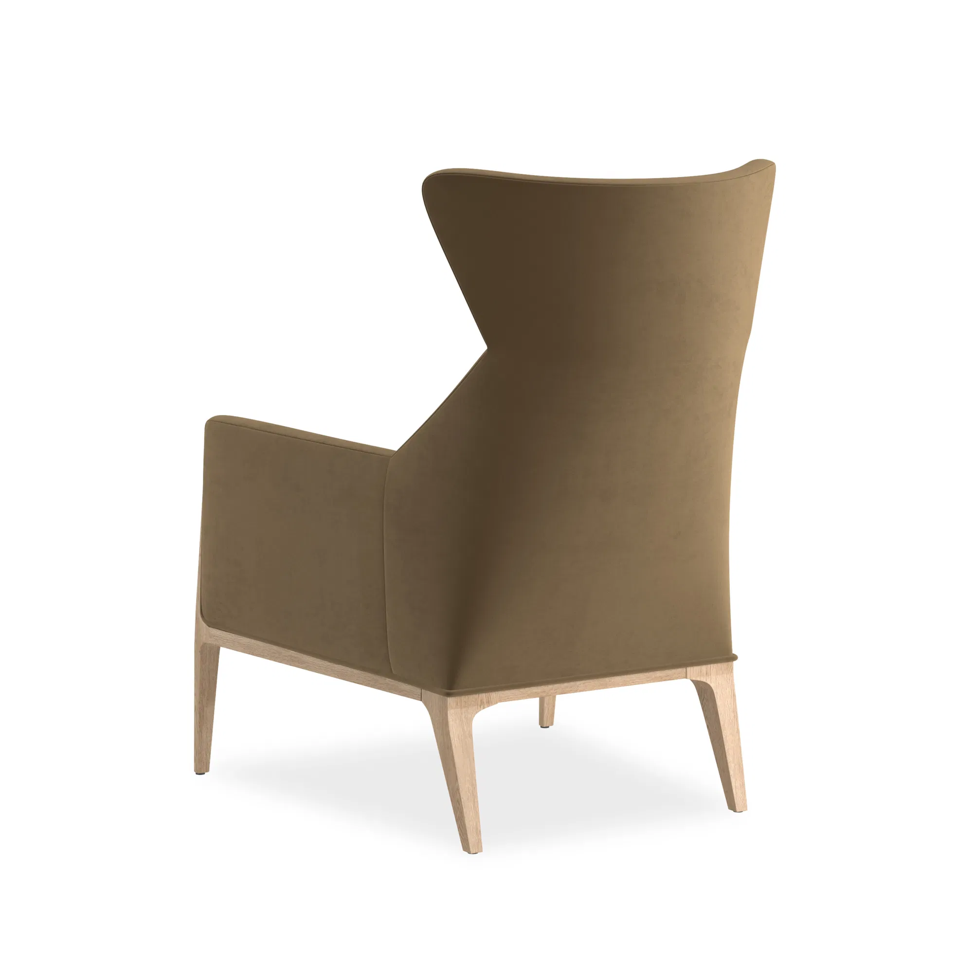 Boundless Camel Angora Velvet Wingback Accent Chair