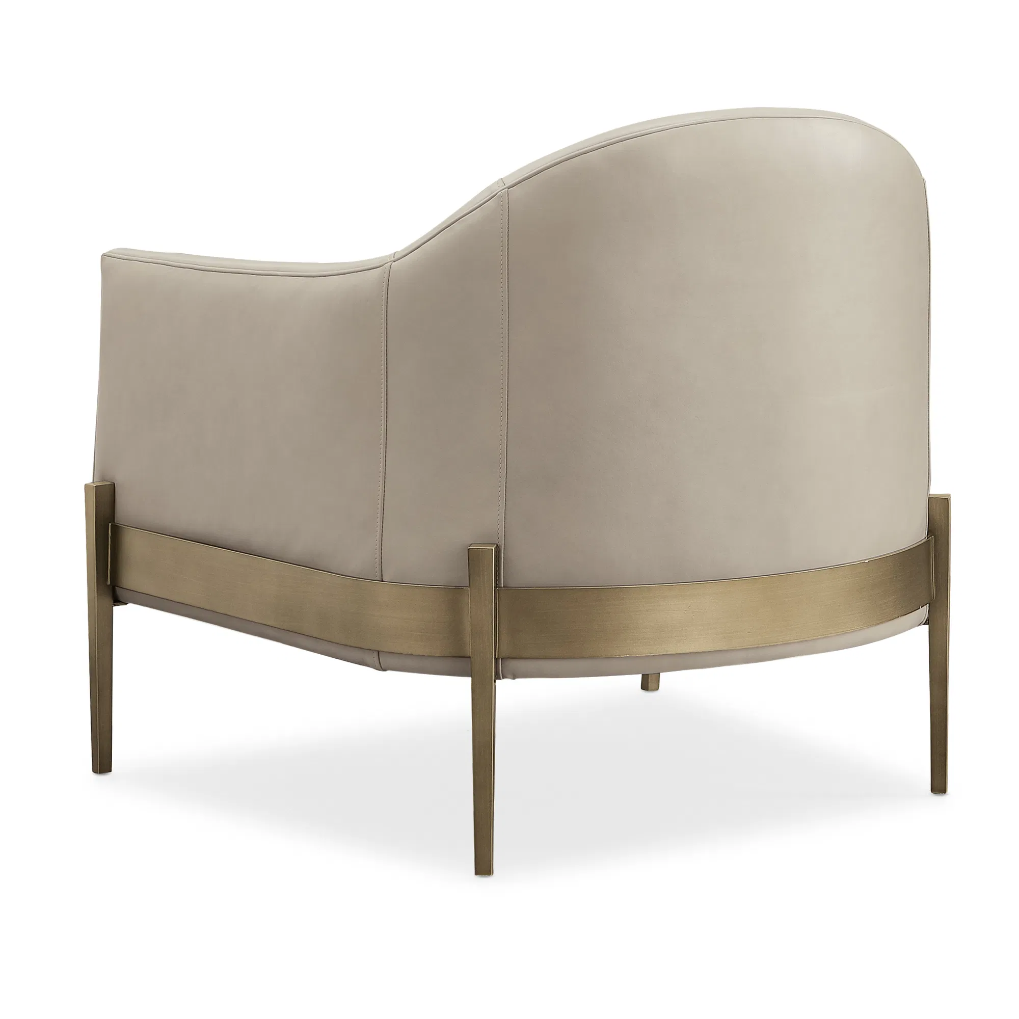 Rebound Barrel Chair in Sumptuous Taupe Leather