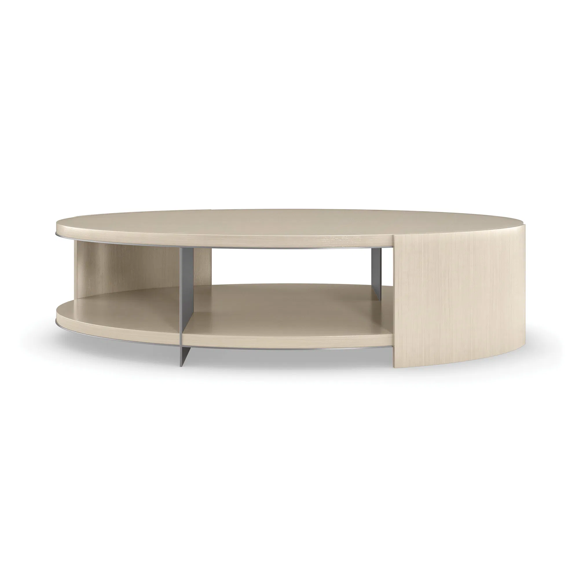 Da Vita Oval Cocktail Table with Soft Silver Trim