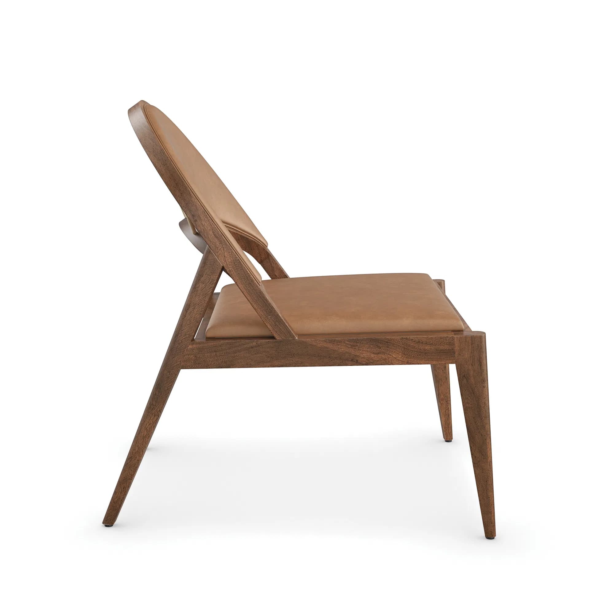 Rhythm Saddle Leather Lounge Chair with Lucent Bronze