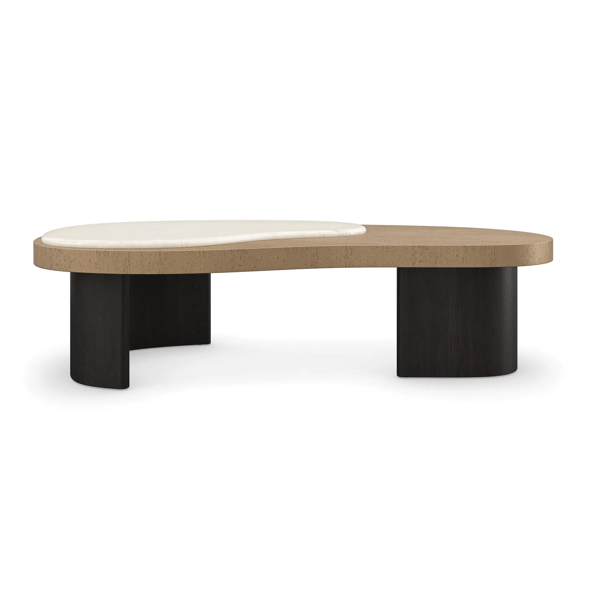Contrast Sculptural Cocktail Table with Lucent Bronze Oak