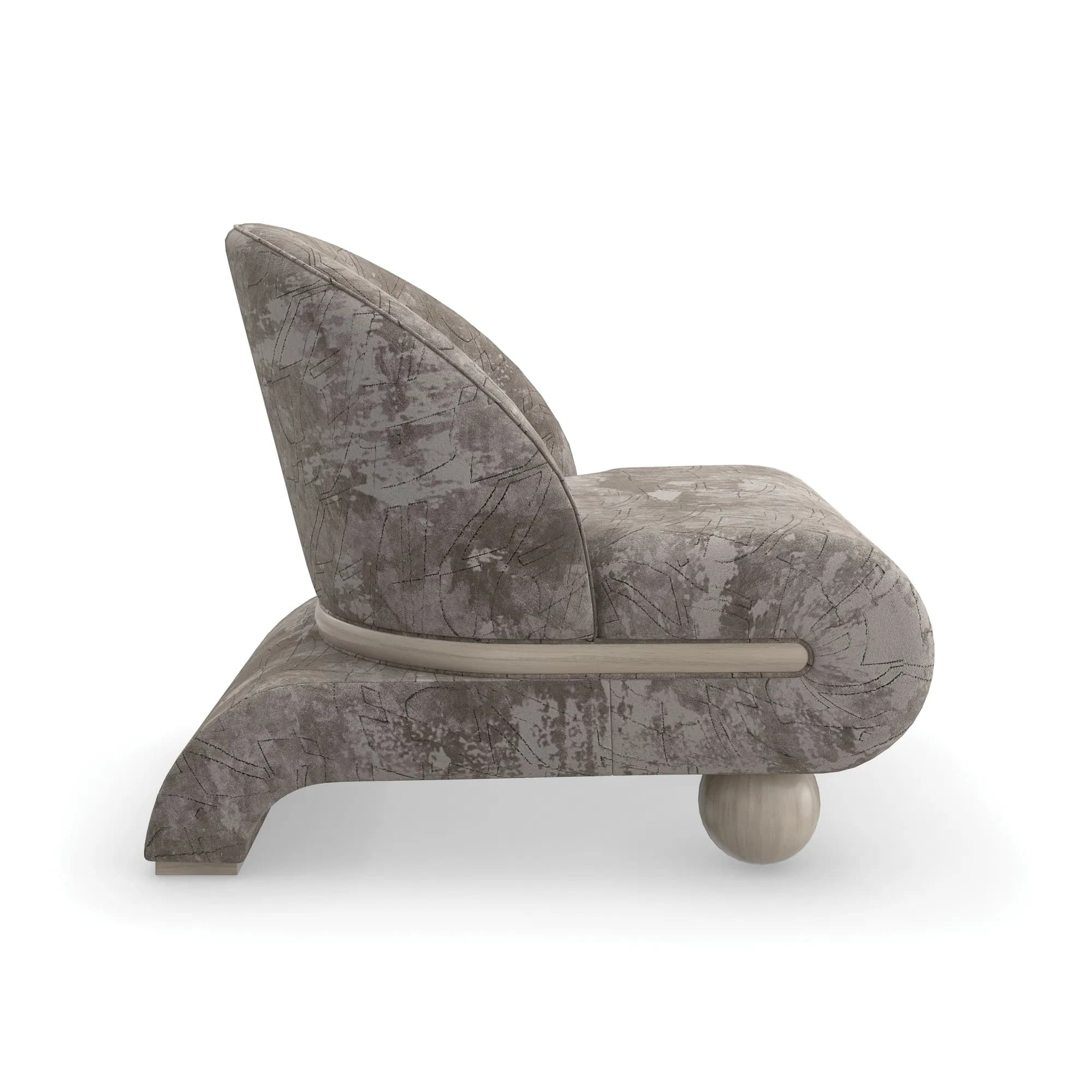 Bora Bora Sculptural Cut Velvet Accent Chair
