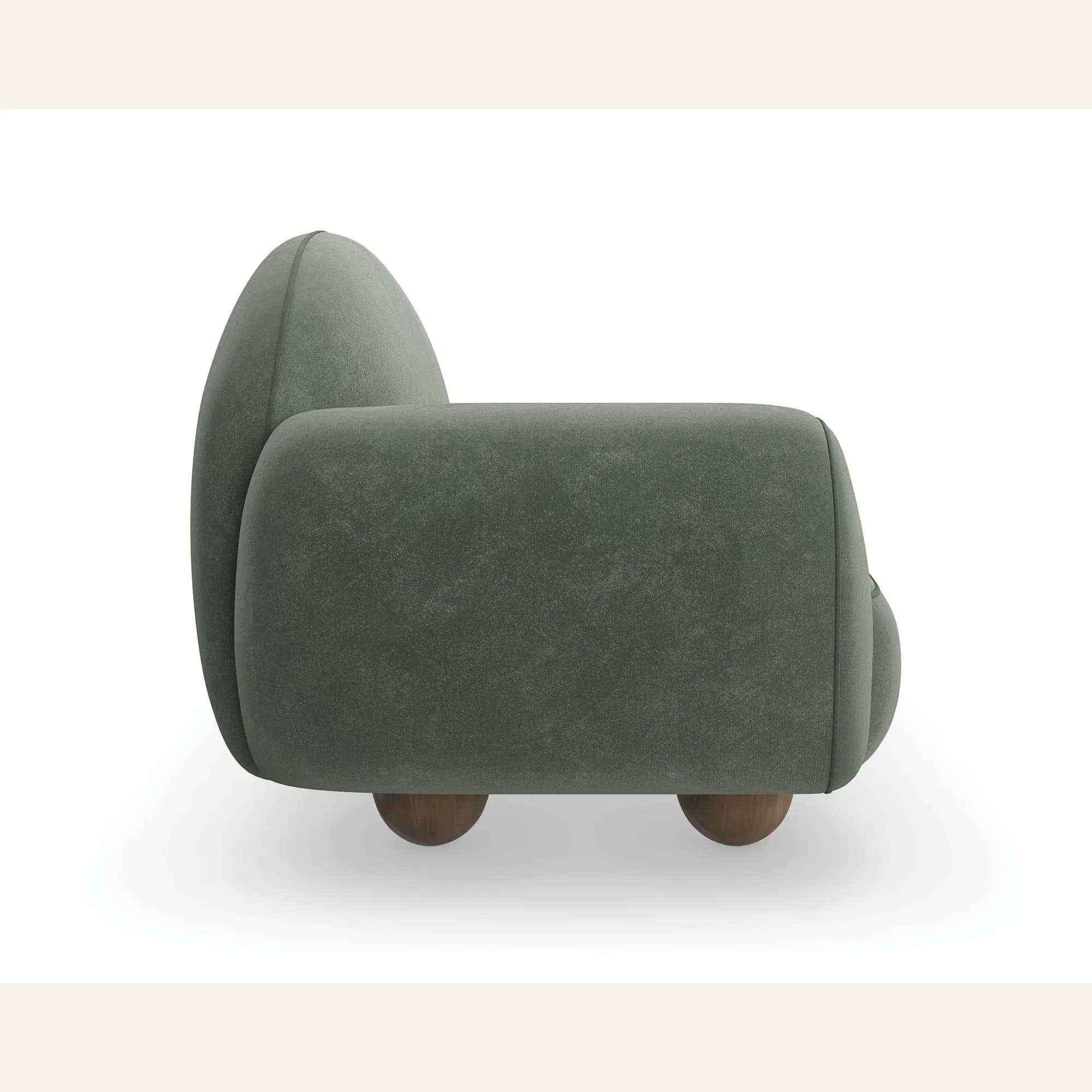 Cypress Verdigris Mohair Velvet Chaise