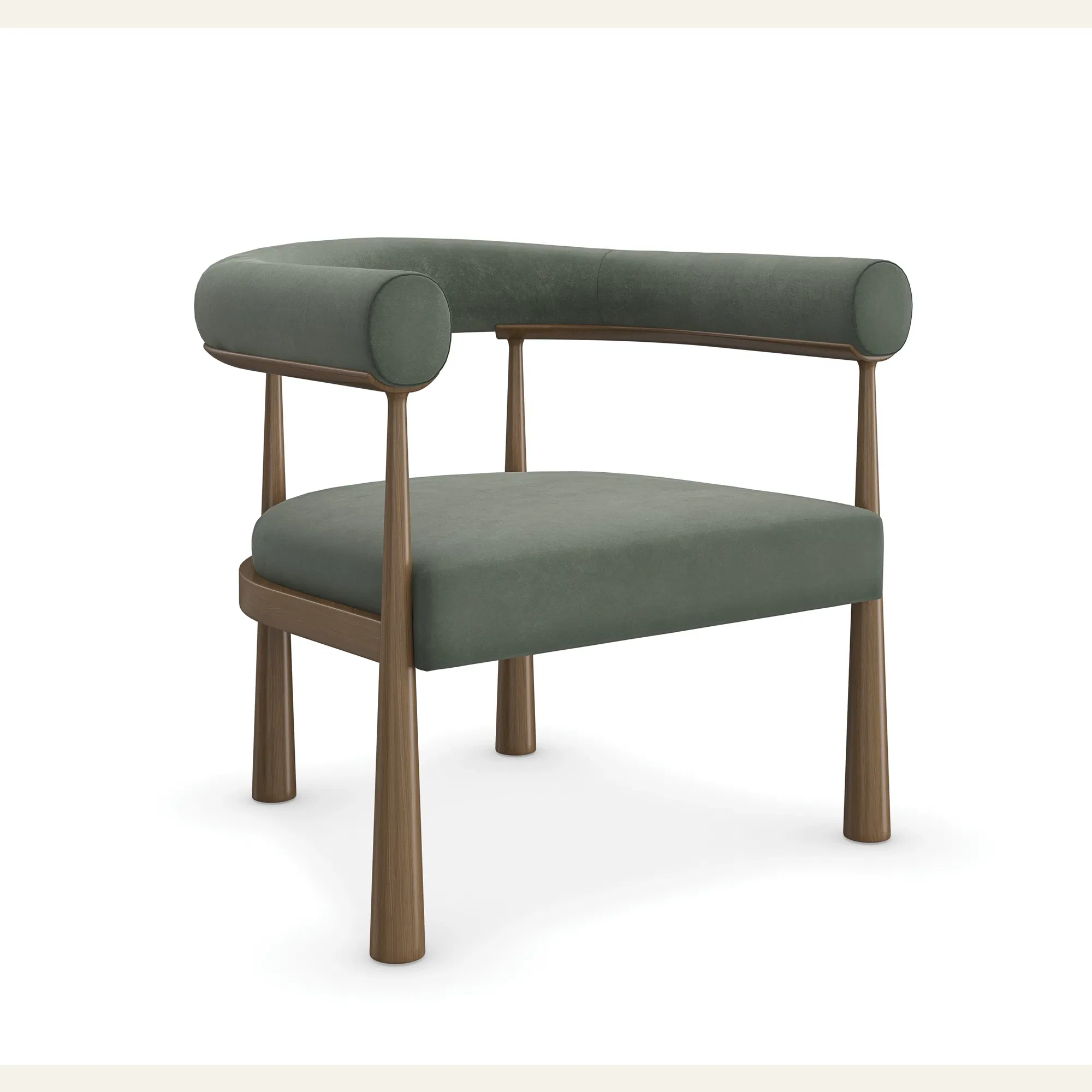 Bali Curved Mohair Velvet Club Chair Sage