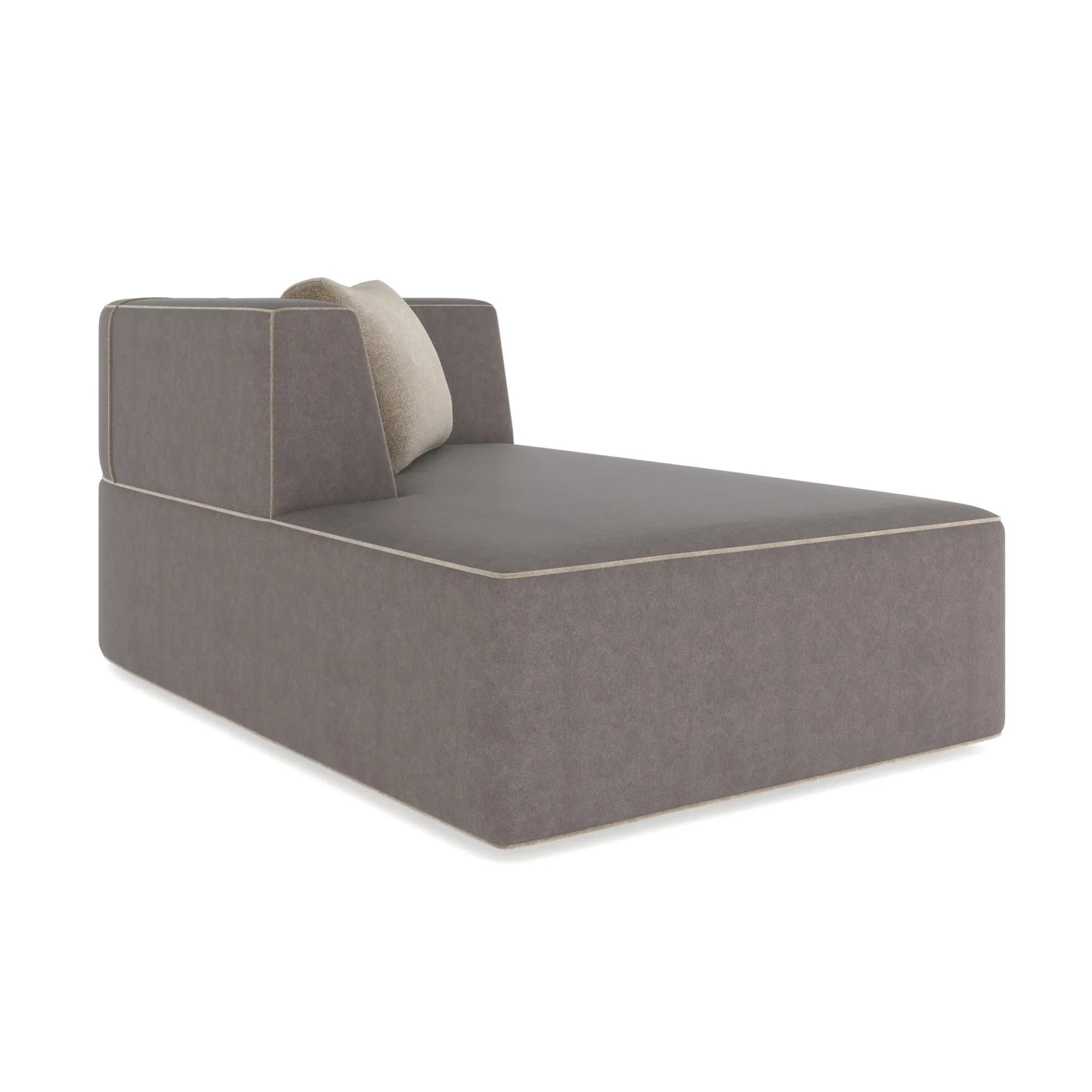 Marbella Left-Facing Chaise in Warm Grey Nubuck