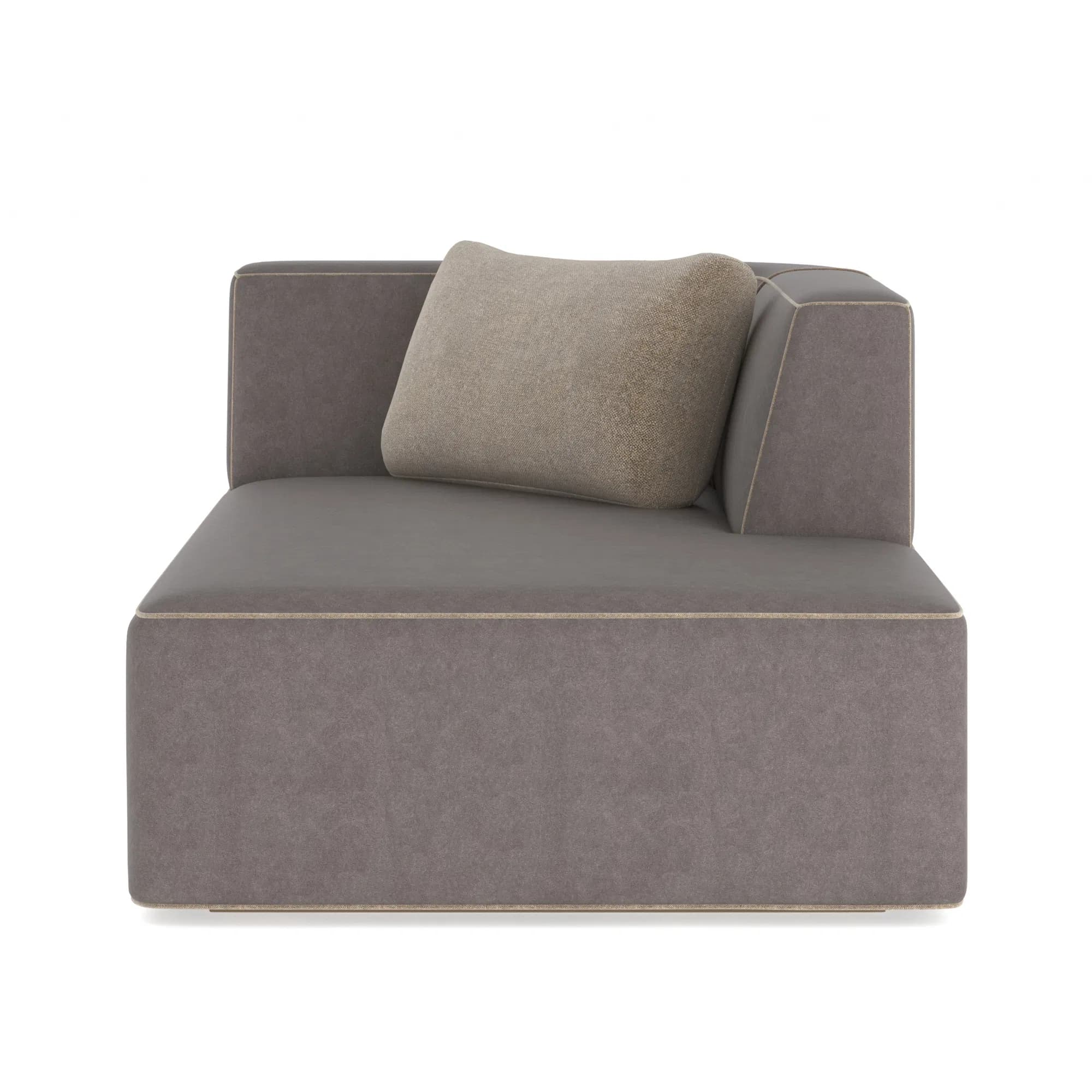 Marbella Warm Grey Nubuck Sectional Chaise