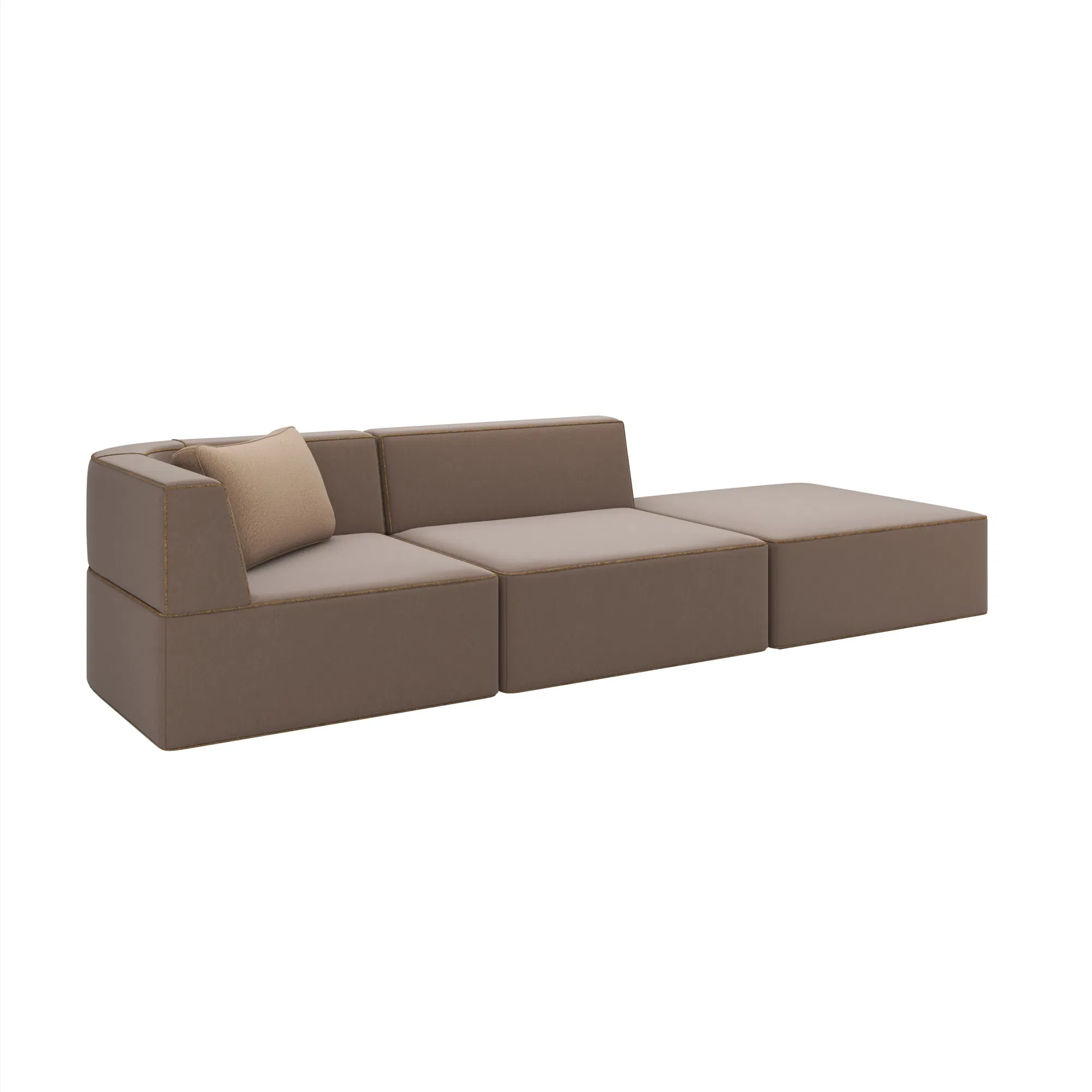 Marbella Modular Sectional in Warm Gray Nubuck