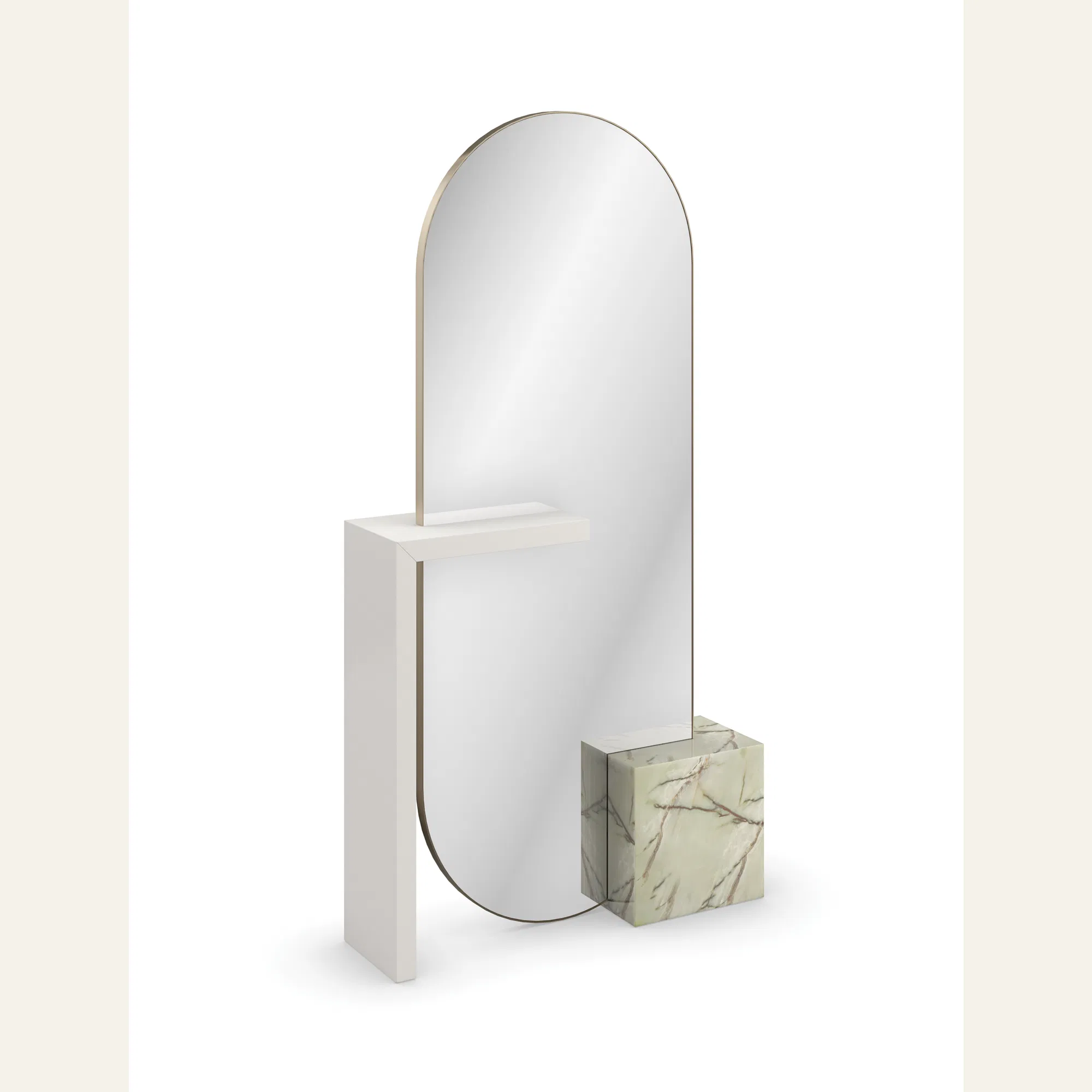 Monaco Lucent Bronze Sculptural Floor Mirror