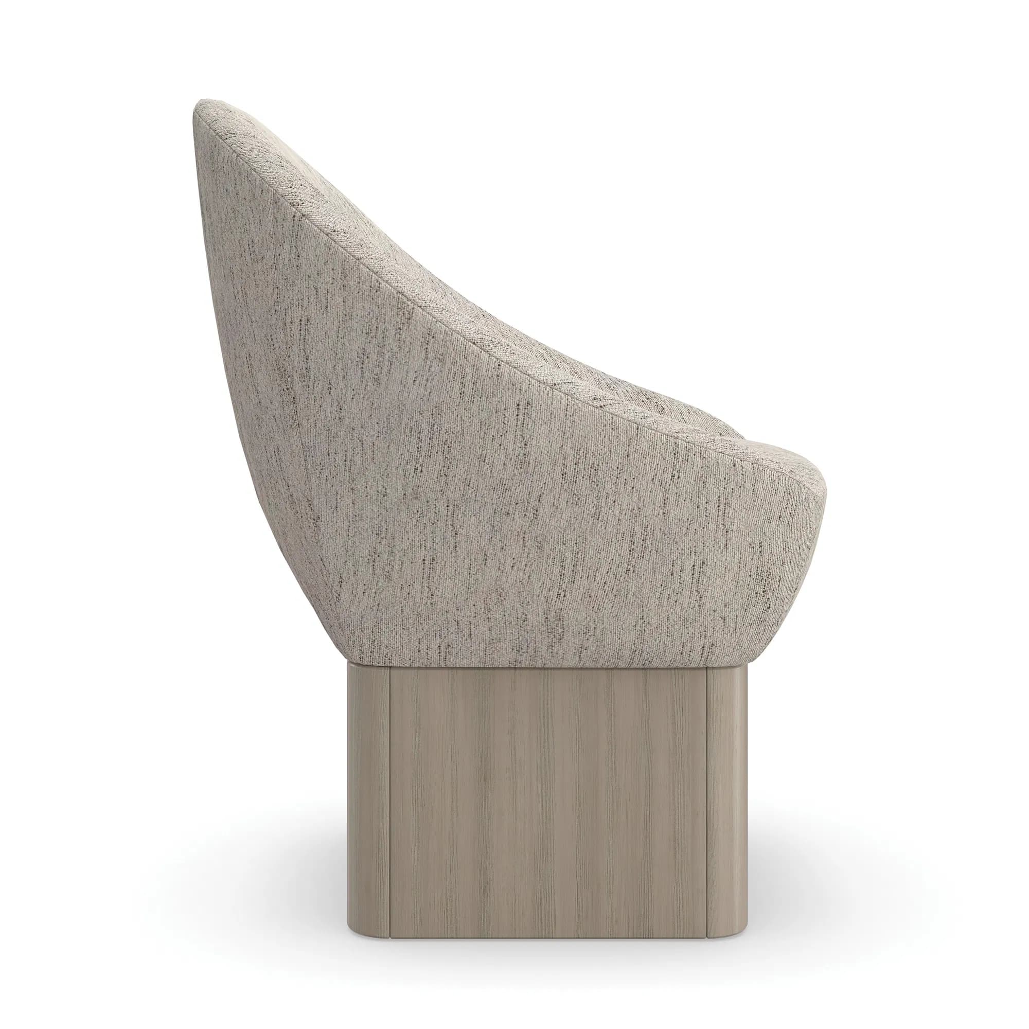 Palma Oatmeal Sculptural Swivel Dining Chair