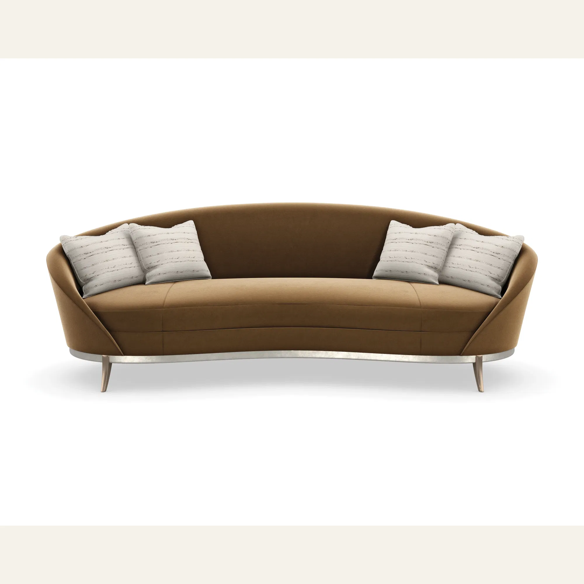 Main Event Caramel Velvet Kidney Sofa
