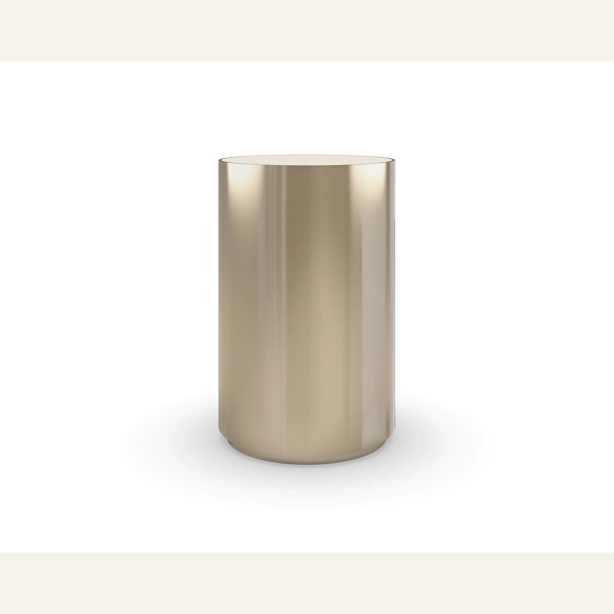 Round About Tall Crème Stone Pedestal Table