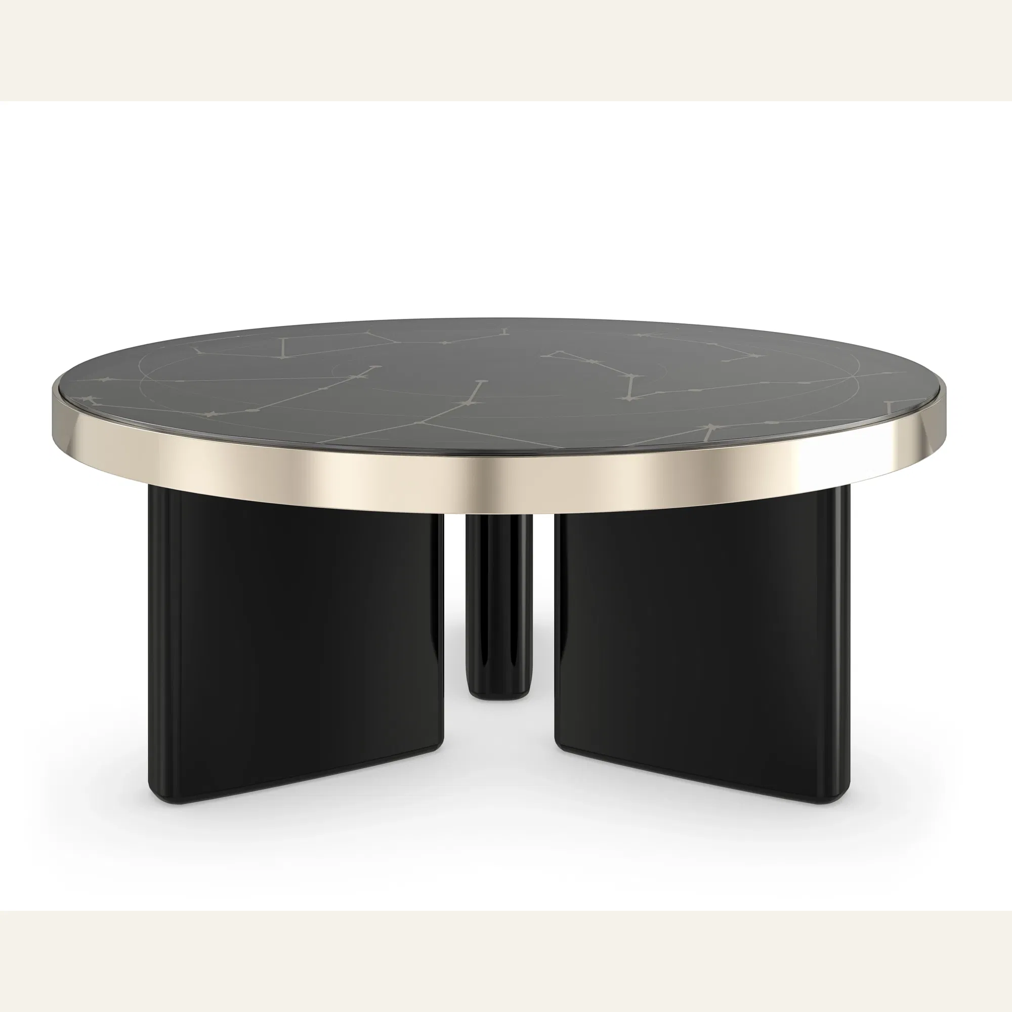 Umbra Celestial Silkscreen Piano Black Cocktail Table