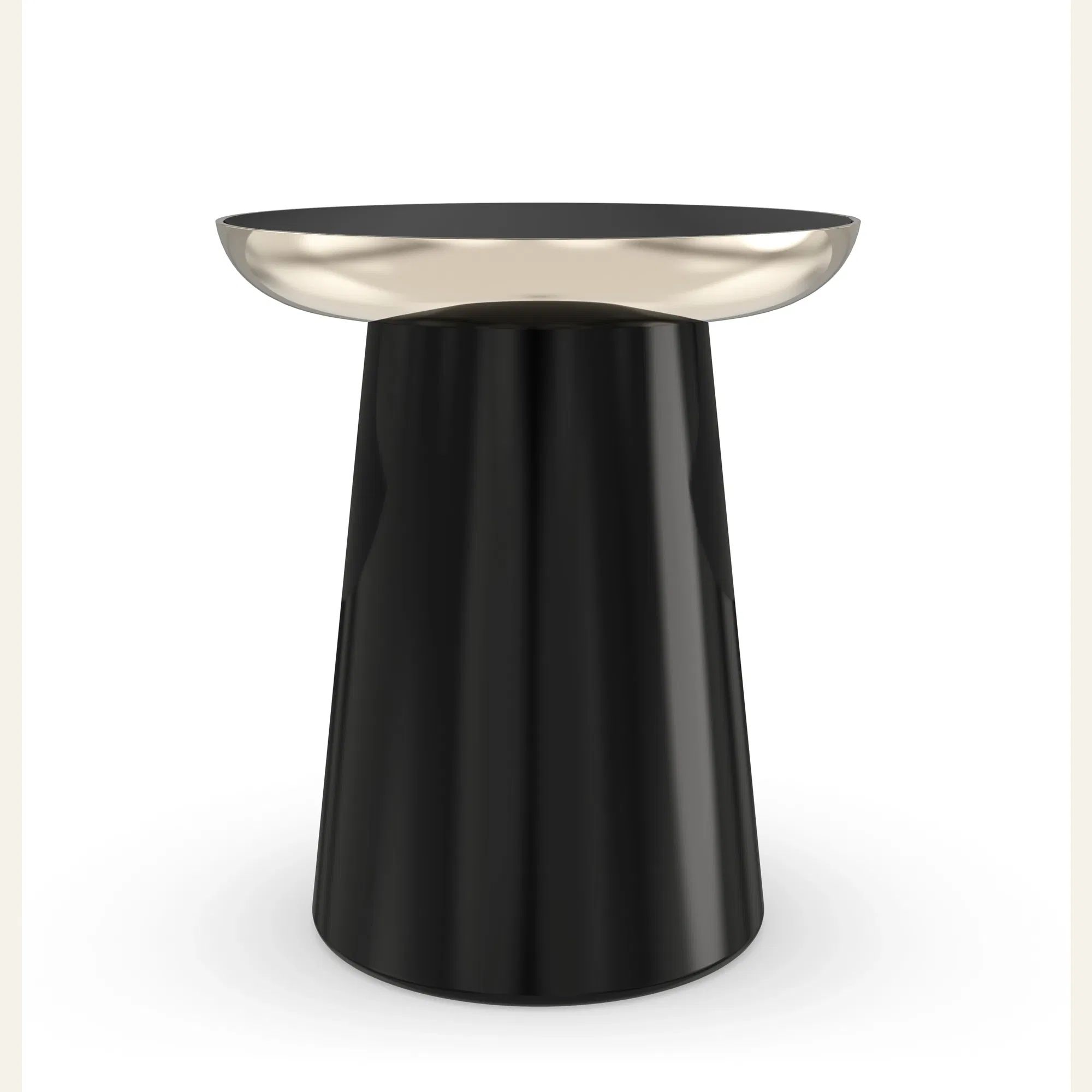 Umbra Black Mirrored Side Table with Gilded Frame