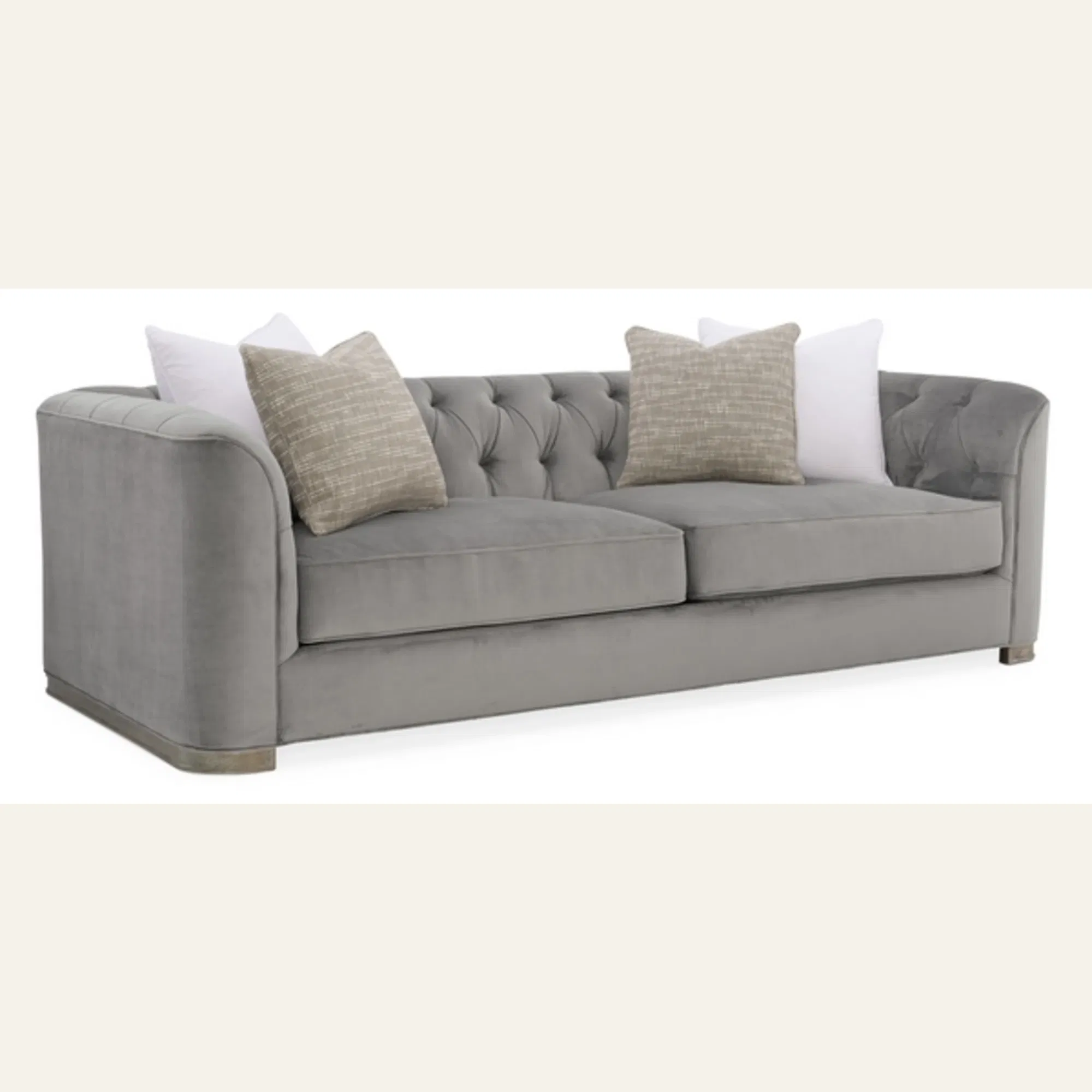 Tuft Guy Sculptural Gray Tufted Sofa