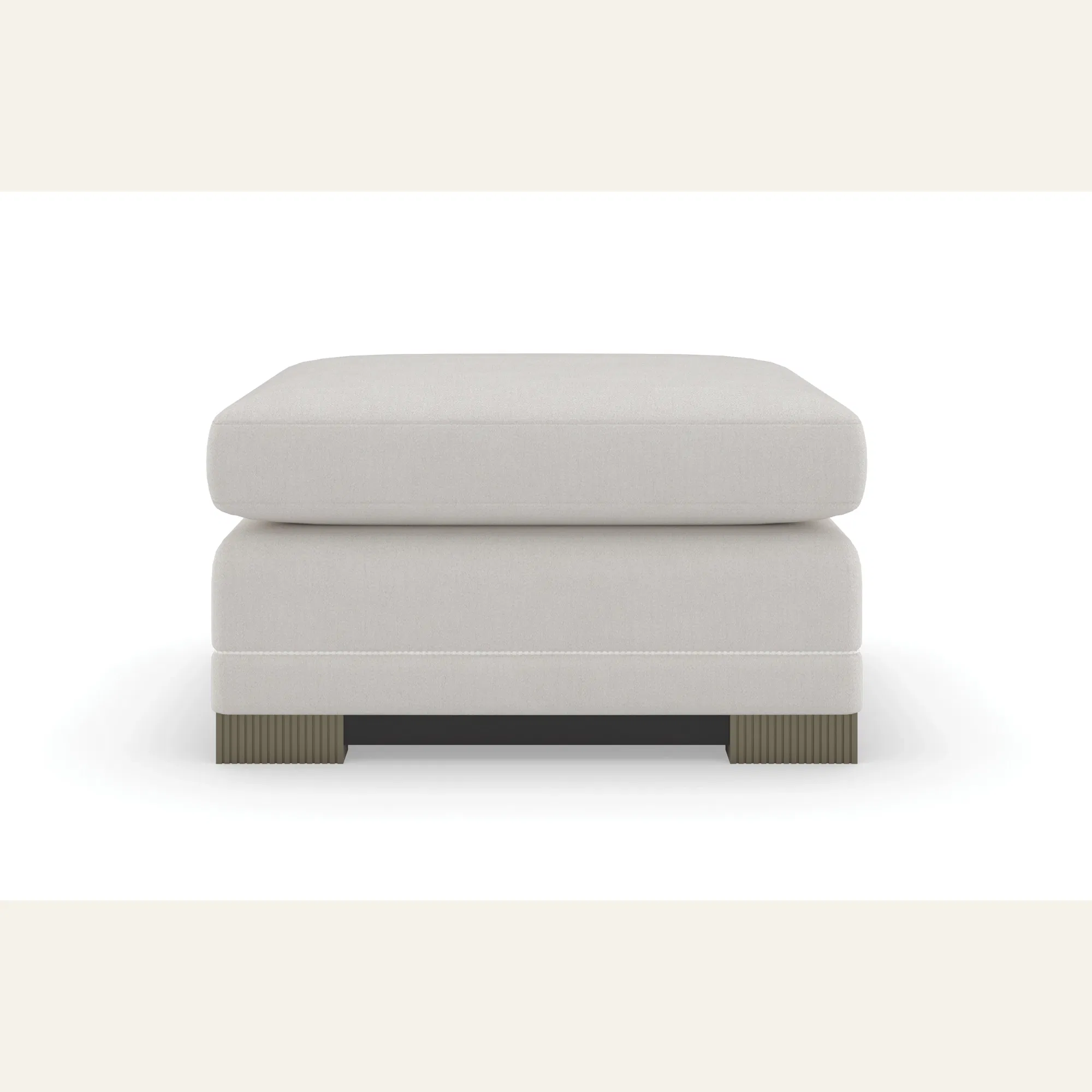 Deep Retreat Chenille Ottoman with Fluted Legs