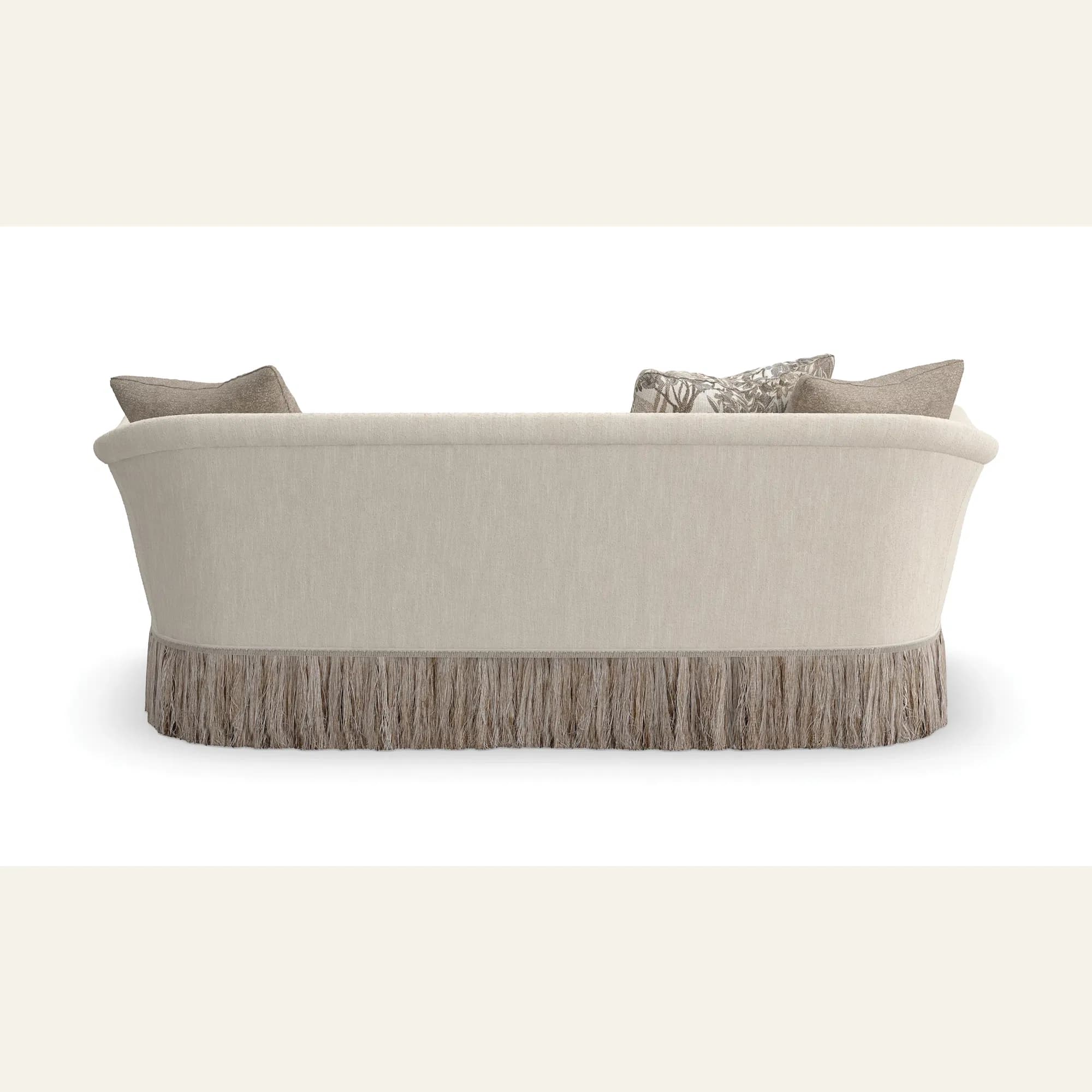 Savoy Sculptural Linen Sofa with Chainette Fringe