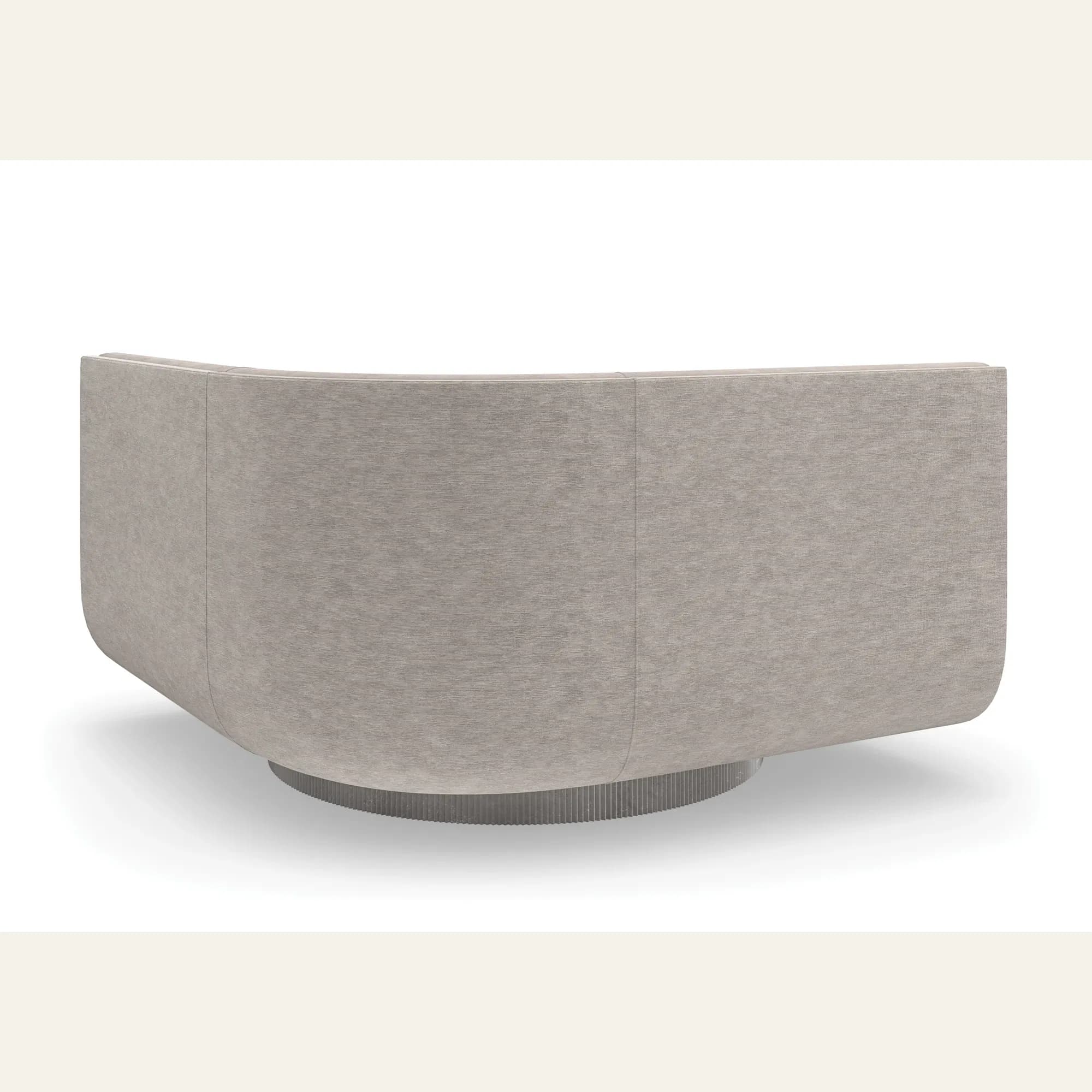 Clipper Sculptural Corner Sofa in Taupe Velvet and Silver