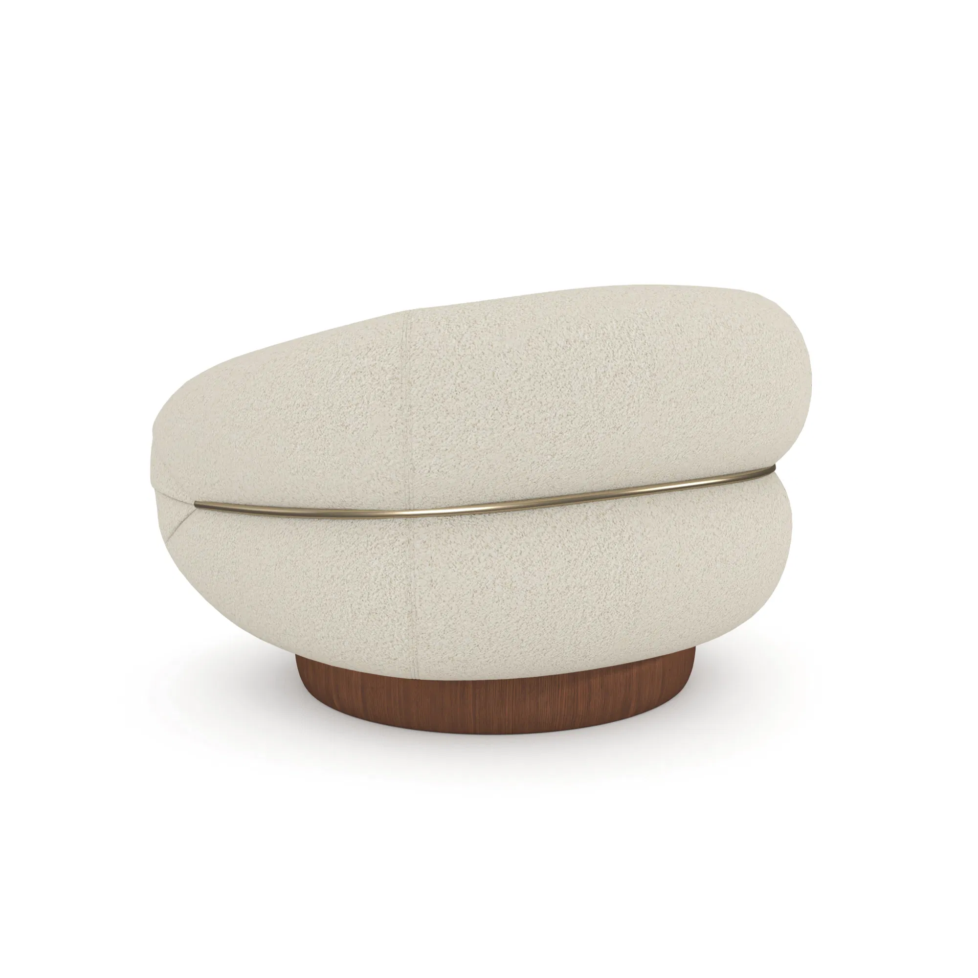 Smoosh Sculptural Ivory Bouclé Swivel Chair