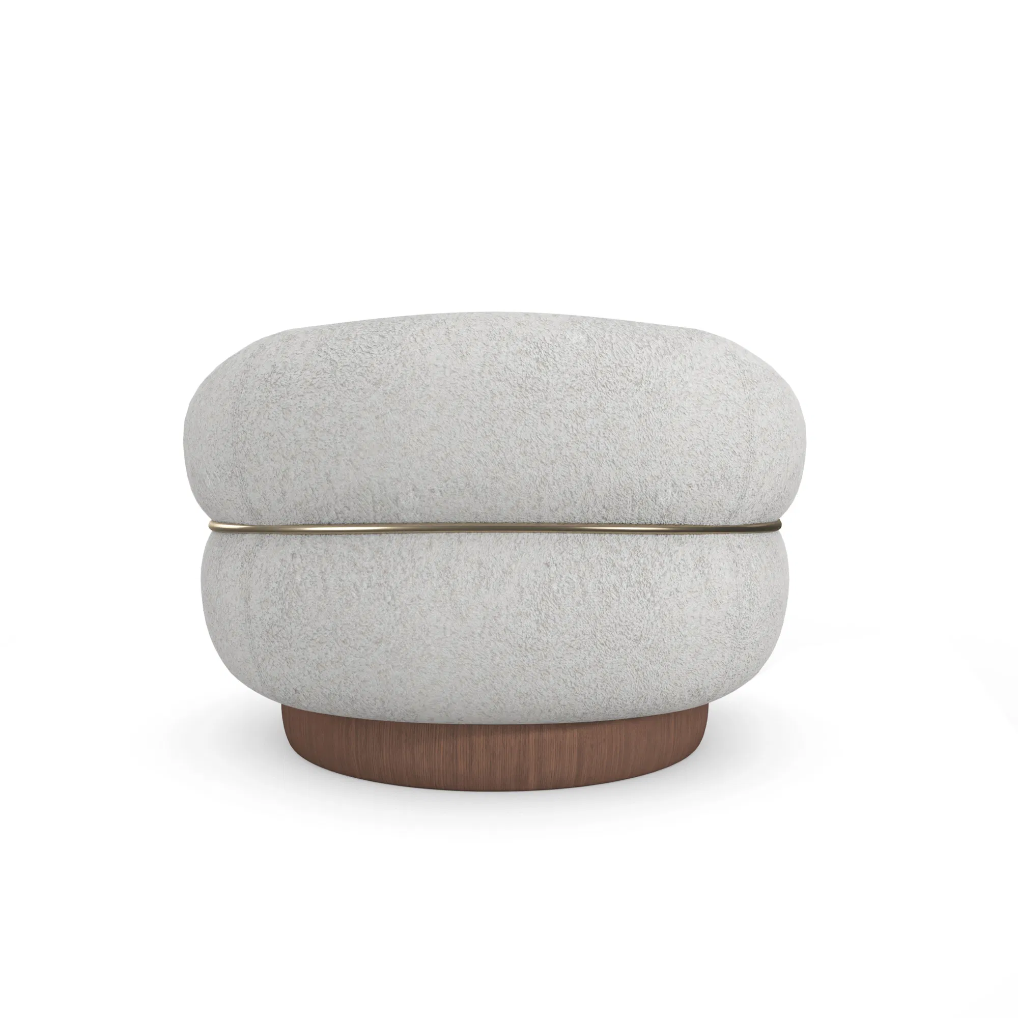 Smoosh Ivory Shearling Swivel Chair