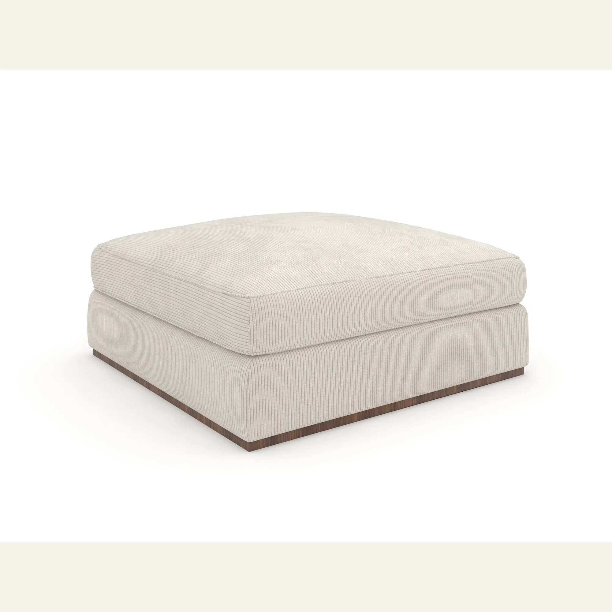 Bello Oatmeal Corduroy Velvet Ottoman
